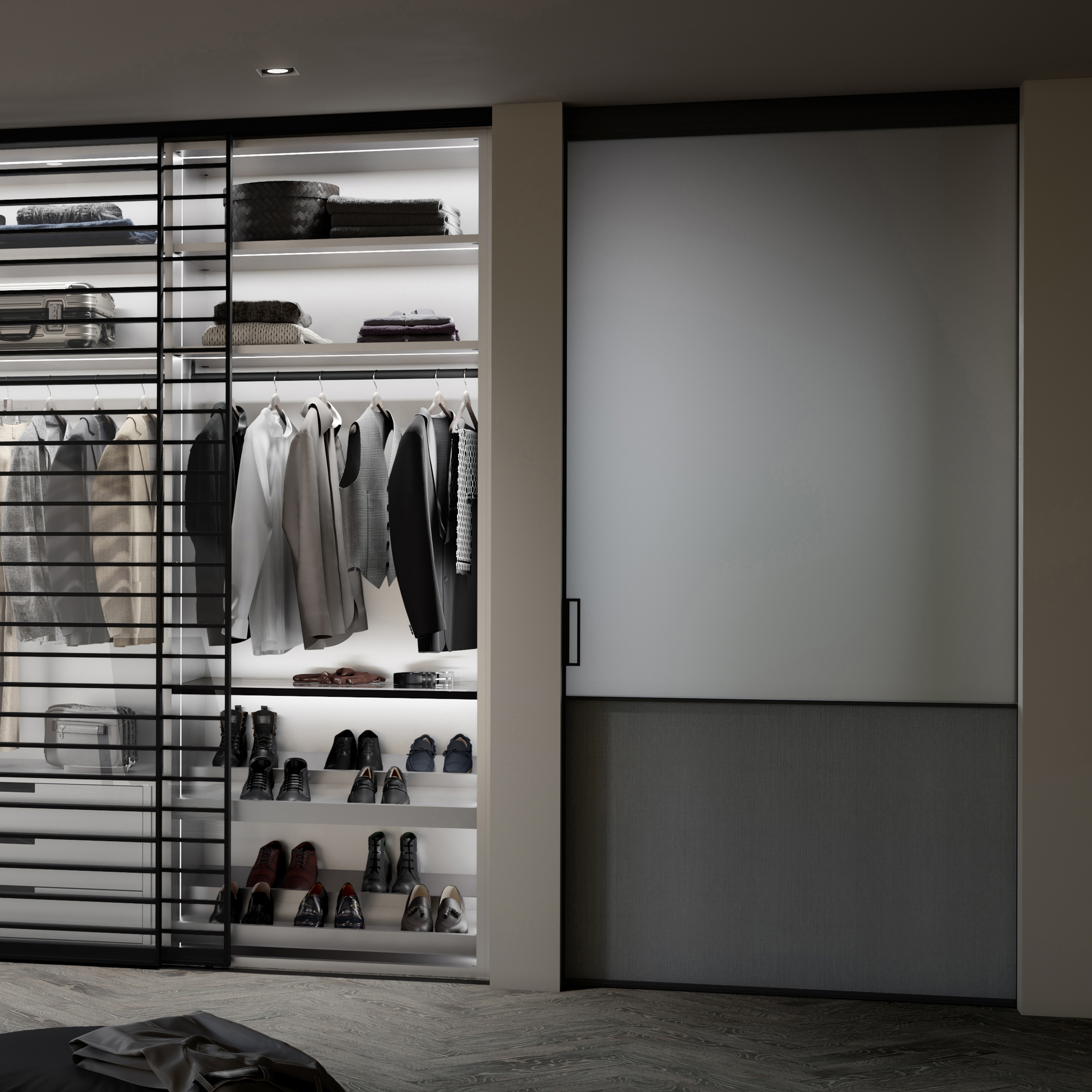 Display product Pocket door S 1200 AIR-B with panel dividing rails from manufacturer raumplus