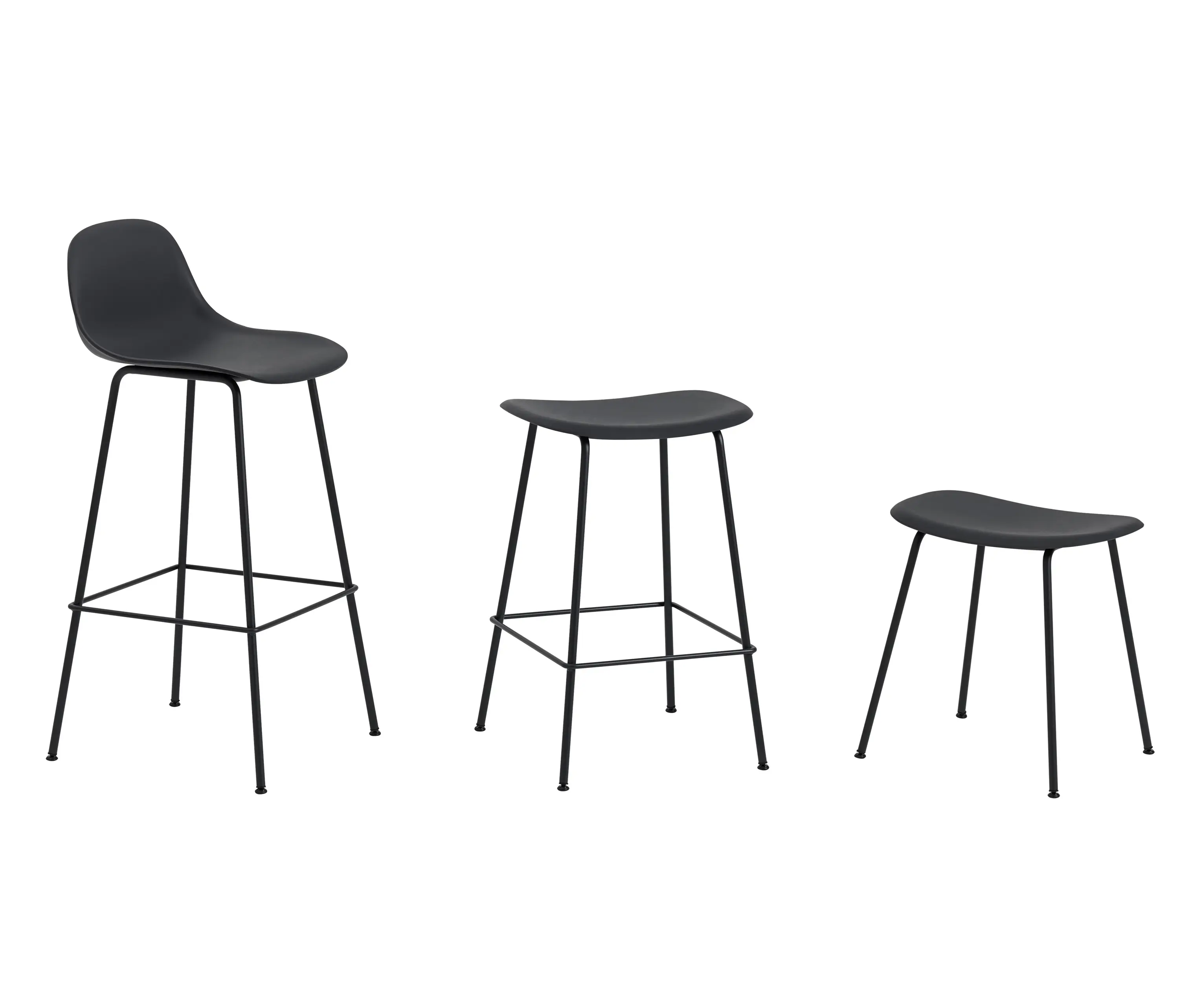 Muuto - Fiber Stool | Tube Base | Leather