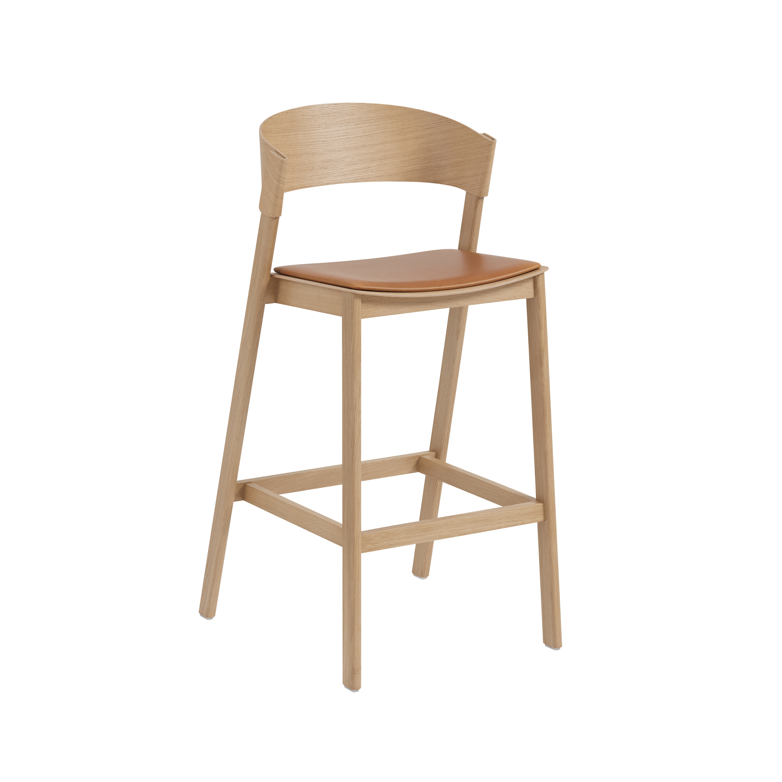 Mostra il prodotto Cover Bar Stool - Refine Leather Cognac/Oak del produttore Muuto