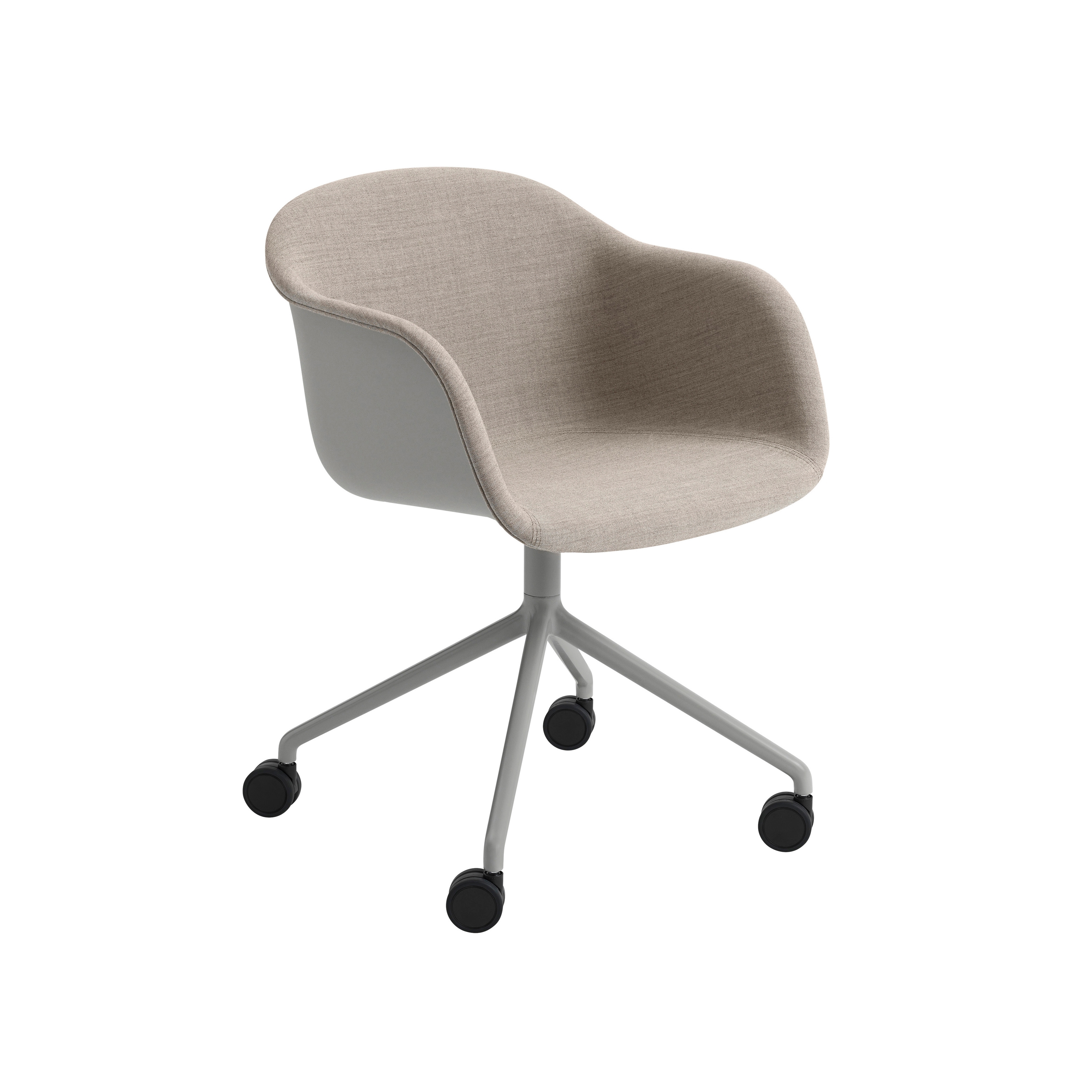 Fiber Armchair Front Upholstery | Swivel Base With Castors