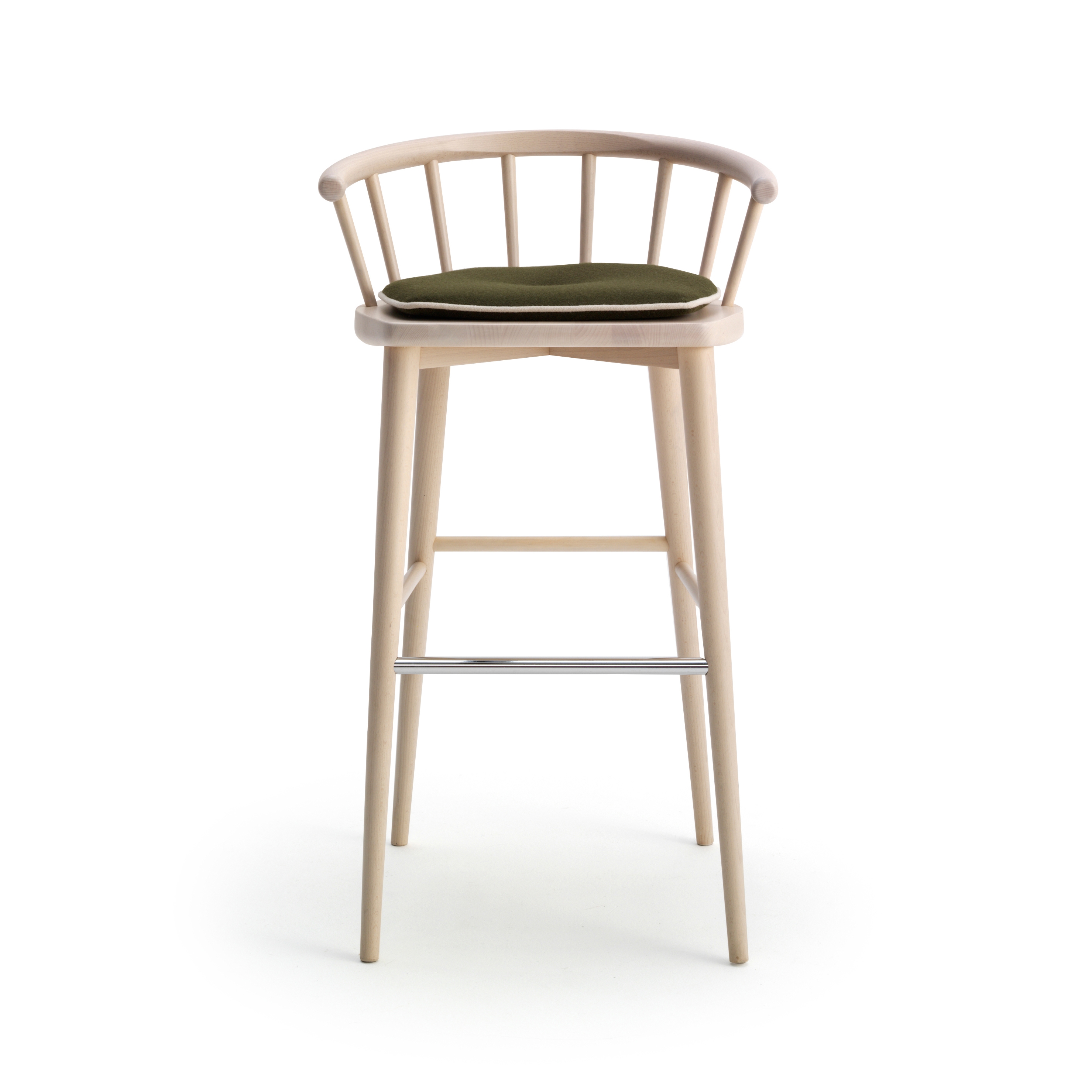 Mostrar el producto W. barstool in solid beech wood, with footrest del fabricante Billiani