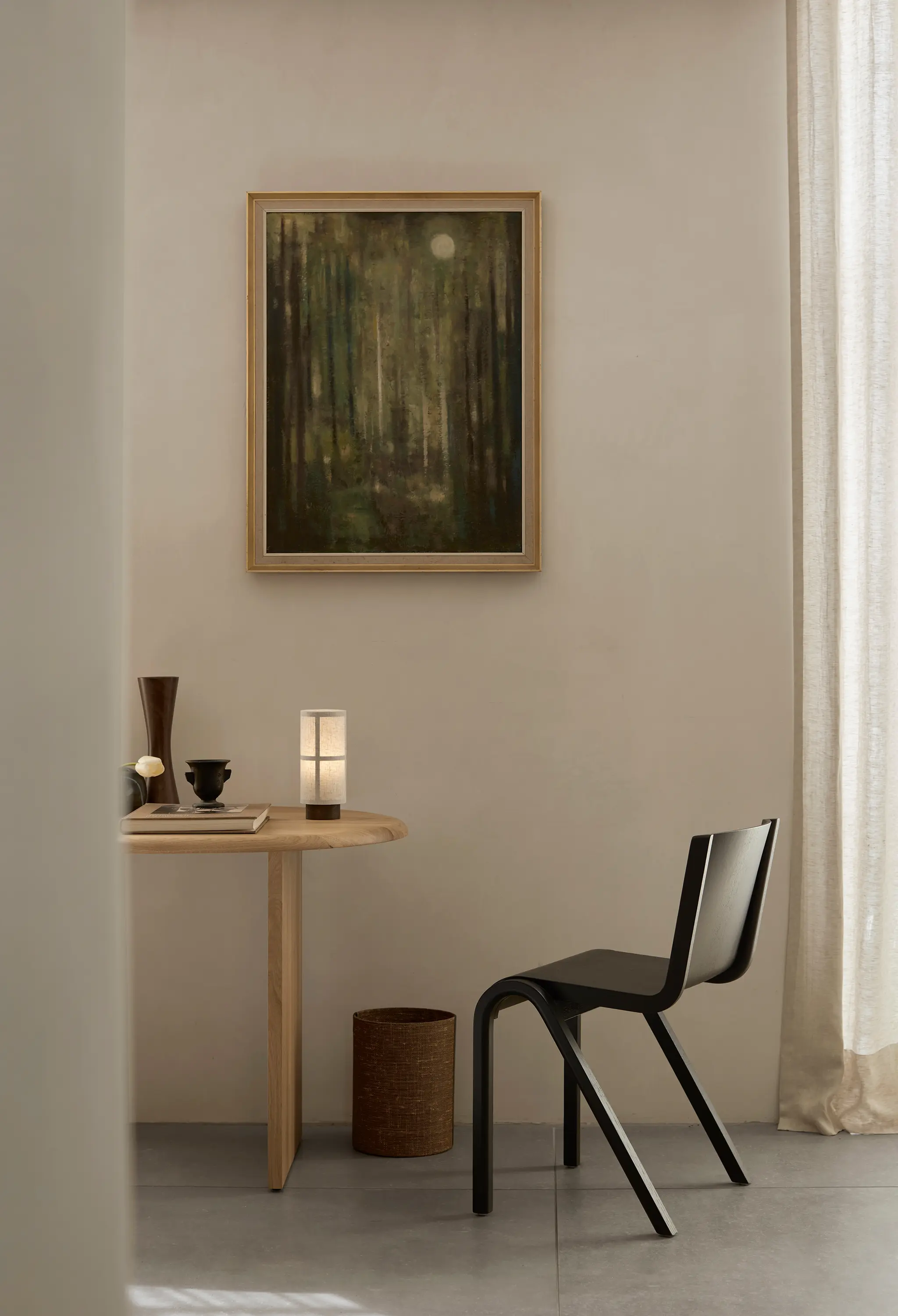 Audo Copenhagen - Ready Dining Chair, Front Upholstered, Black Painted Oak, Hallingdal