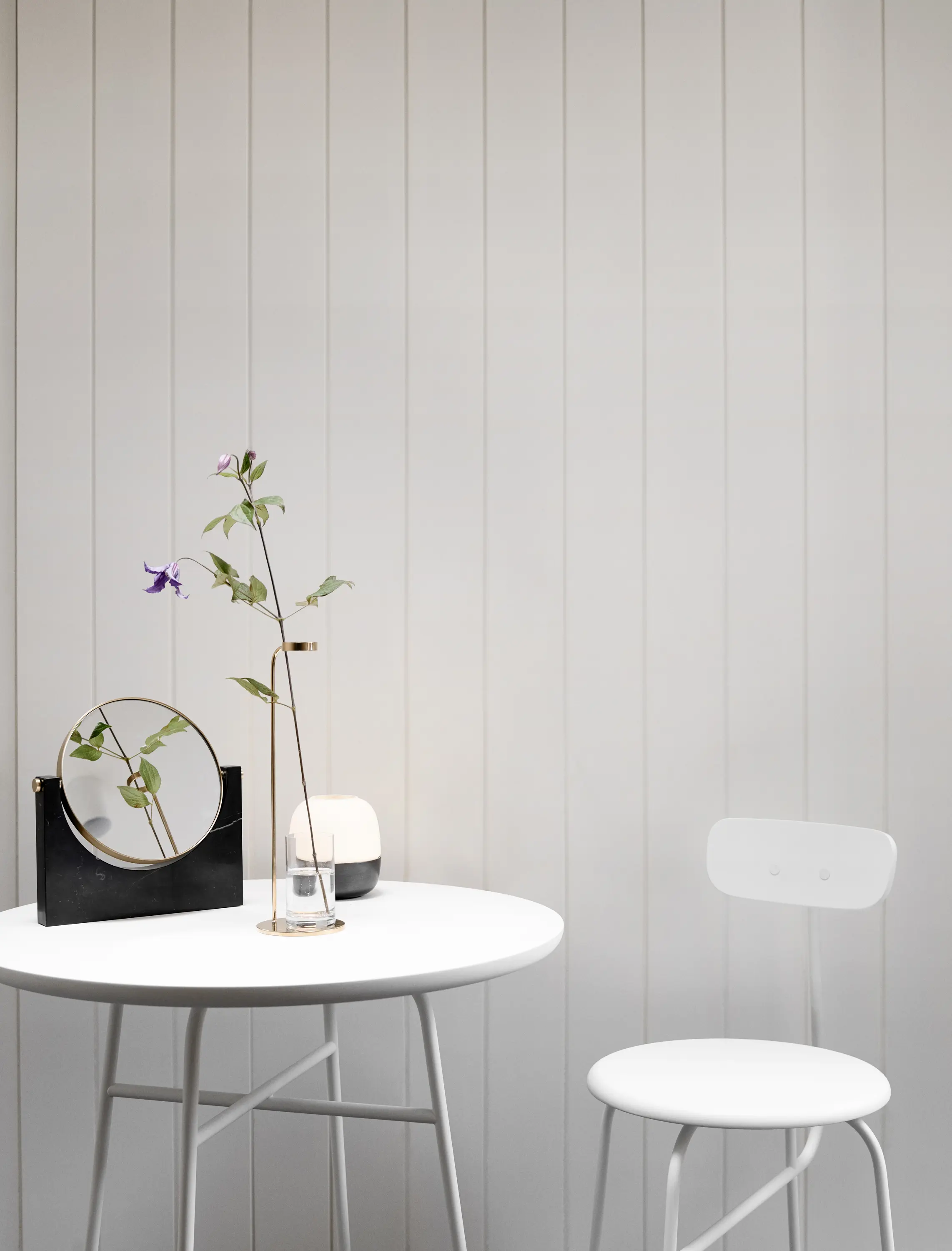 Audo Copenhagen - Pepe Marble Mirror | Brass/Honed Brown