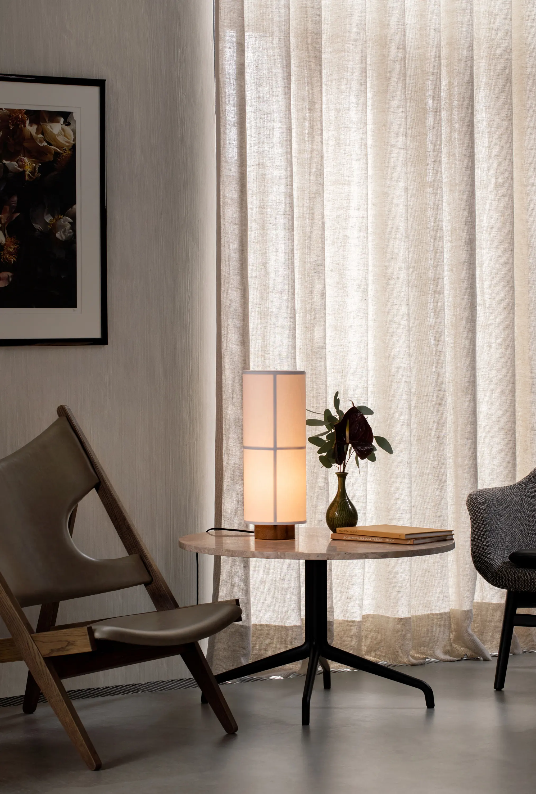 Audo Copenhagen - Harbour Column Counter Table, Star Base | Charcoal Linoleum