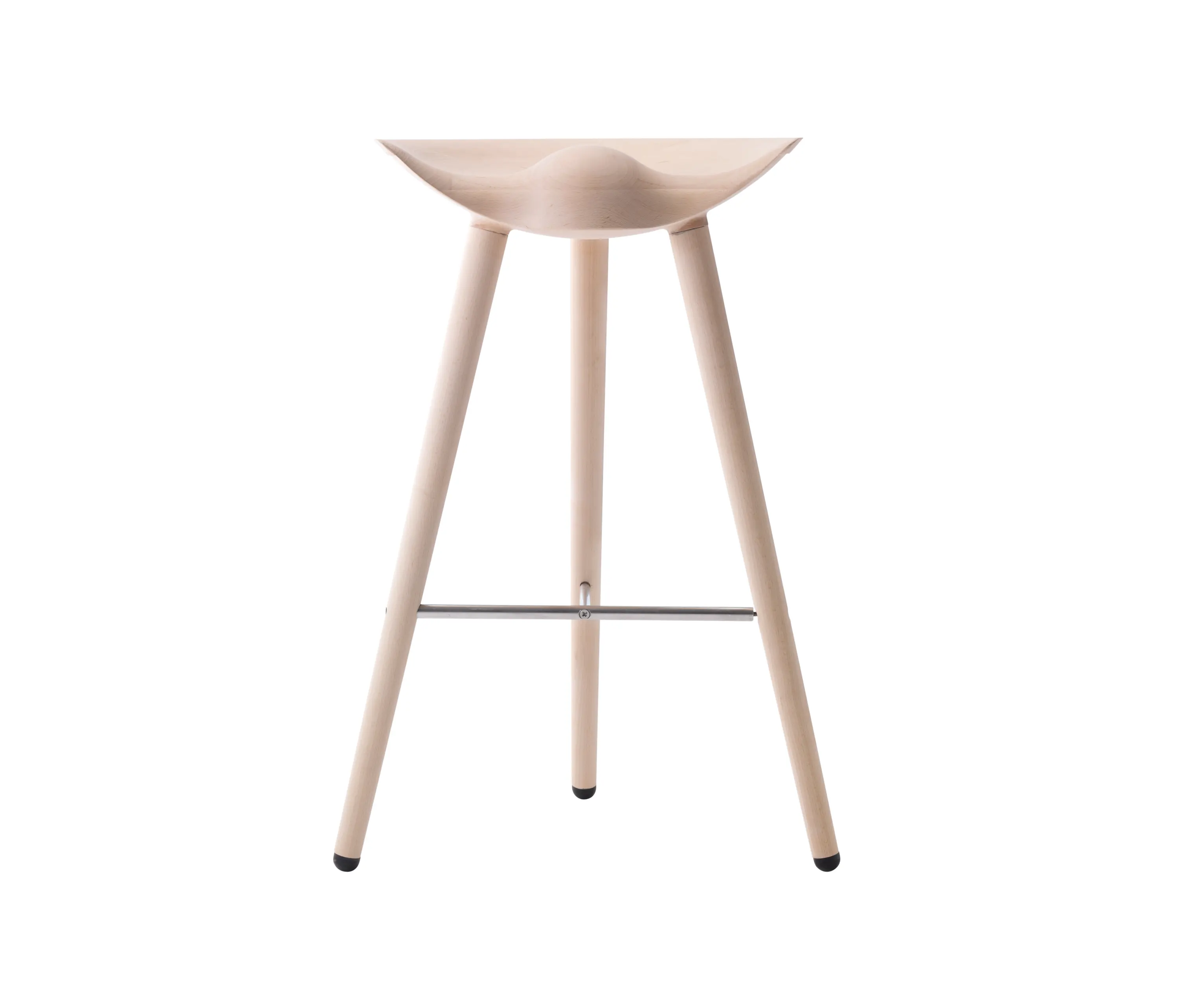 Audo Copenhagen - ML42 Bar Stool, Soap Treated Oak/Stainless Steel