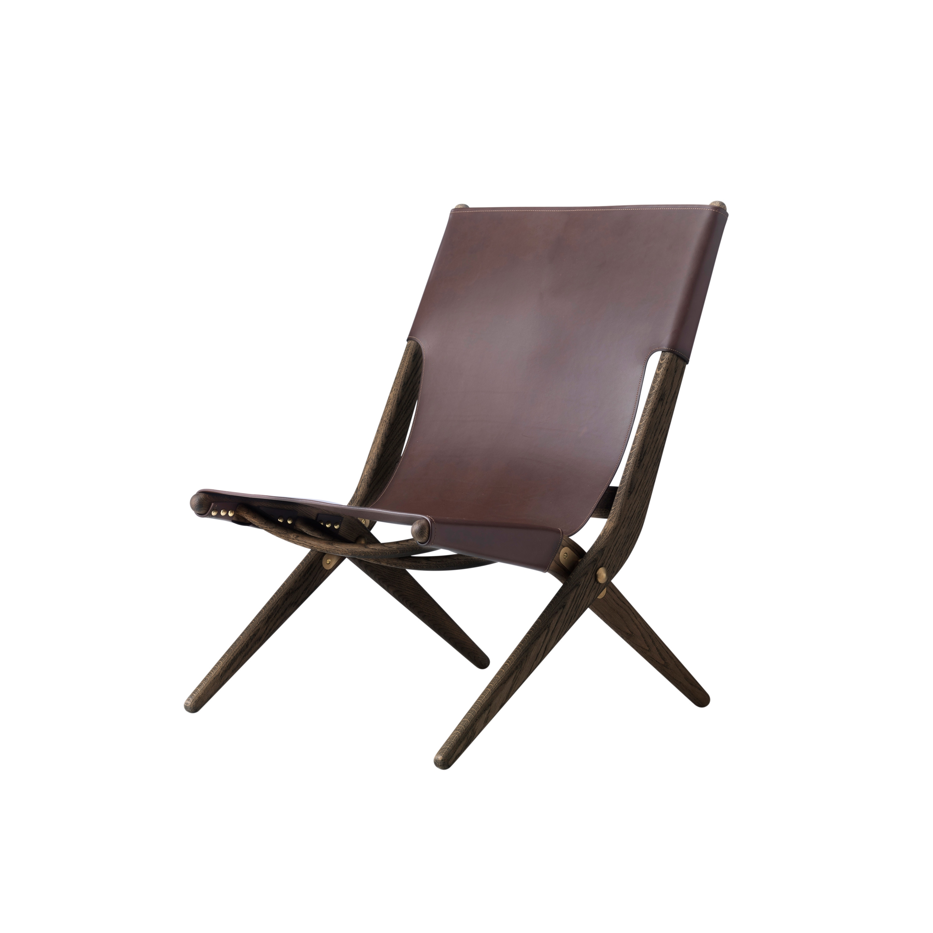 Saxe Chair, Brown Stained Oak/Brown Leather