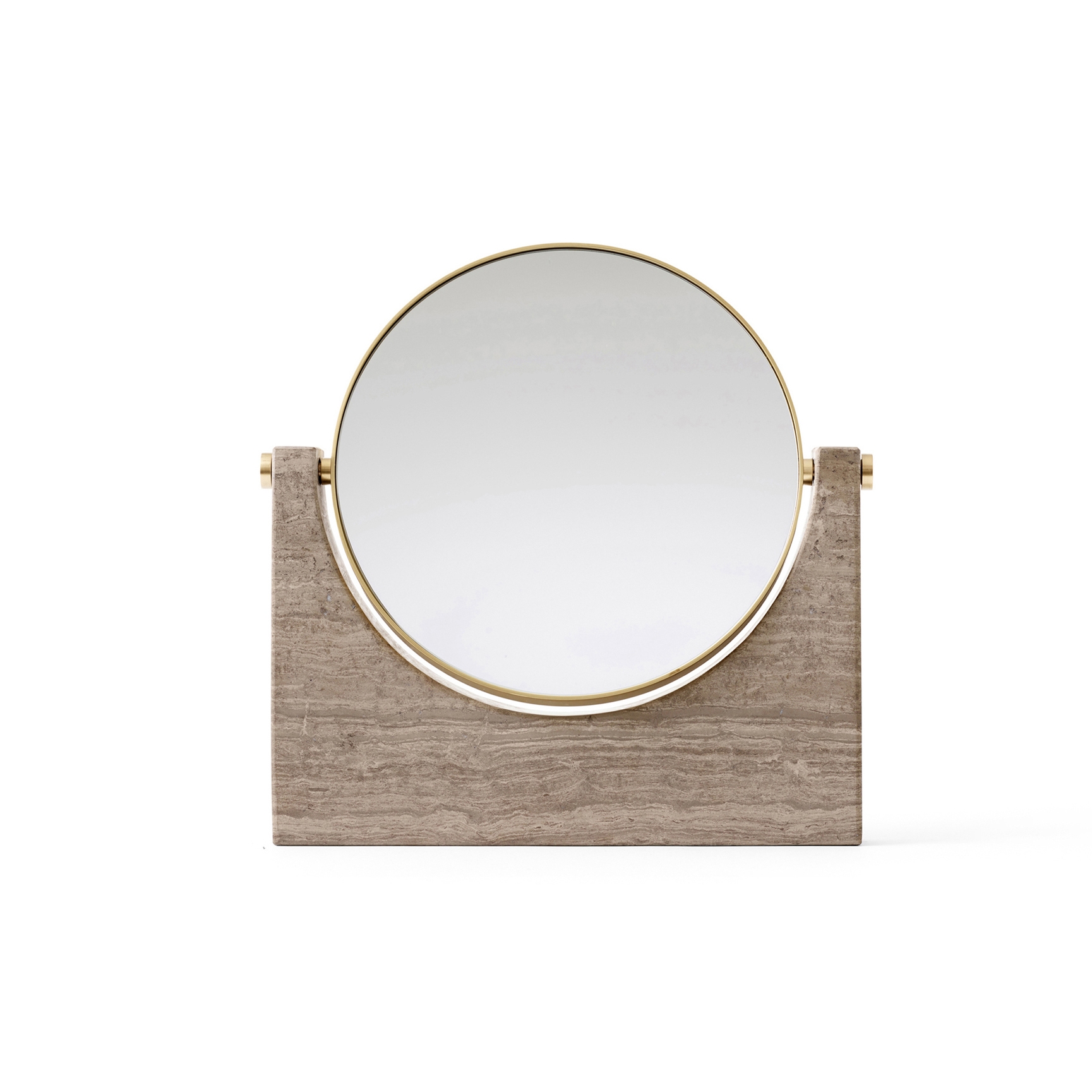 Display product Pepe Marble Mirror | Brass/Honed Brown from manufacturer Audo Copenhagen