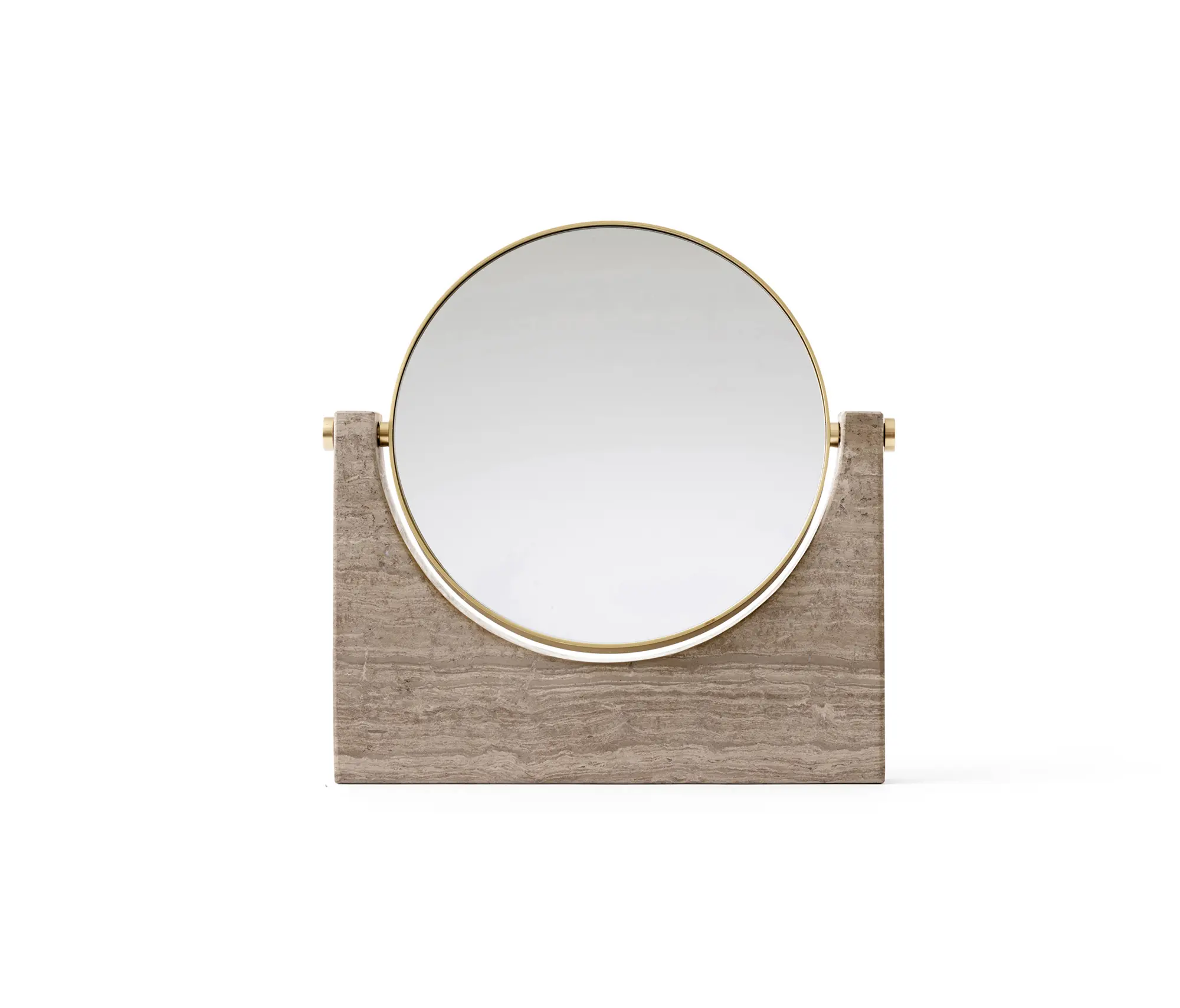 Audo Copenhagen - Pepe Marble Mirror | Brass/Honed Brown