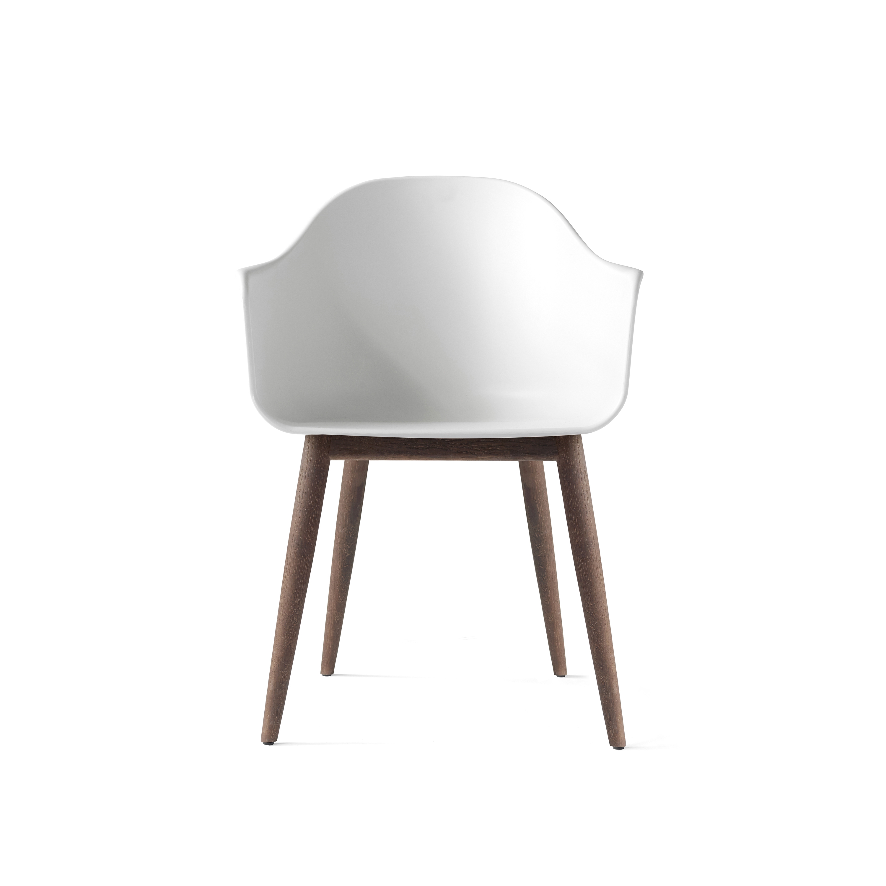 Harbour Dining Chair | Wood base / Dark Stained Oak / White Plastic