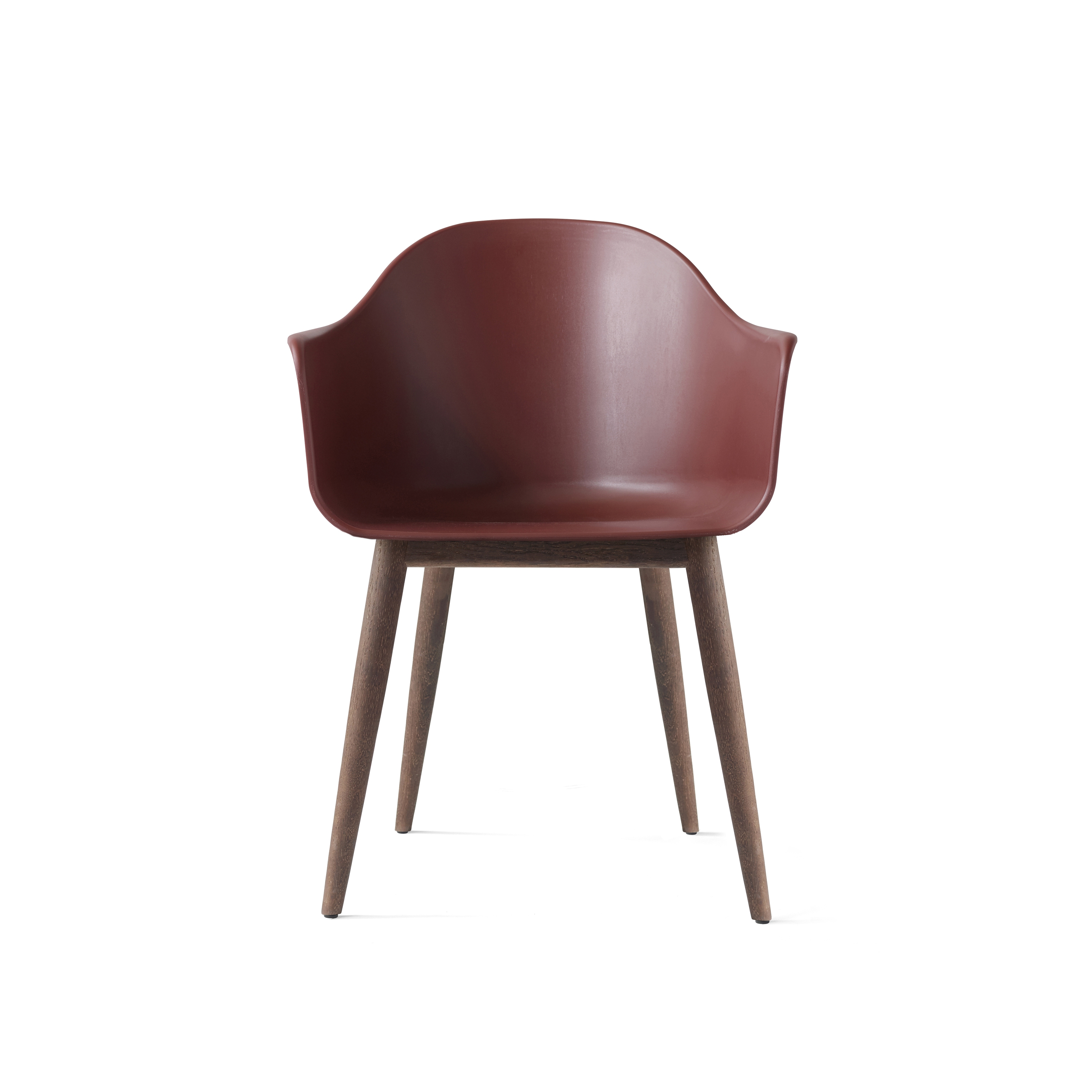 Harbour Dining Chair | Wood base / Dark Stained Oak / Burned Red Plastic