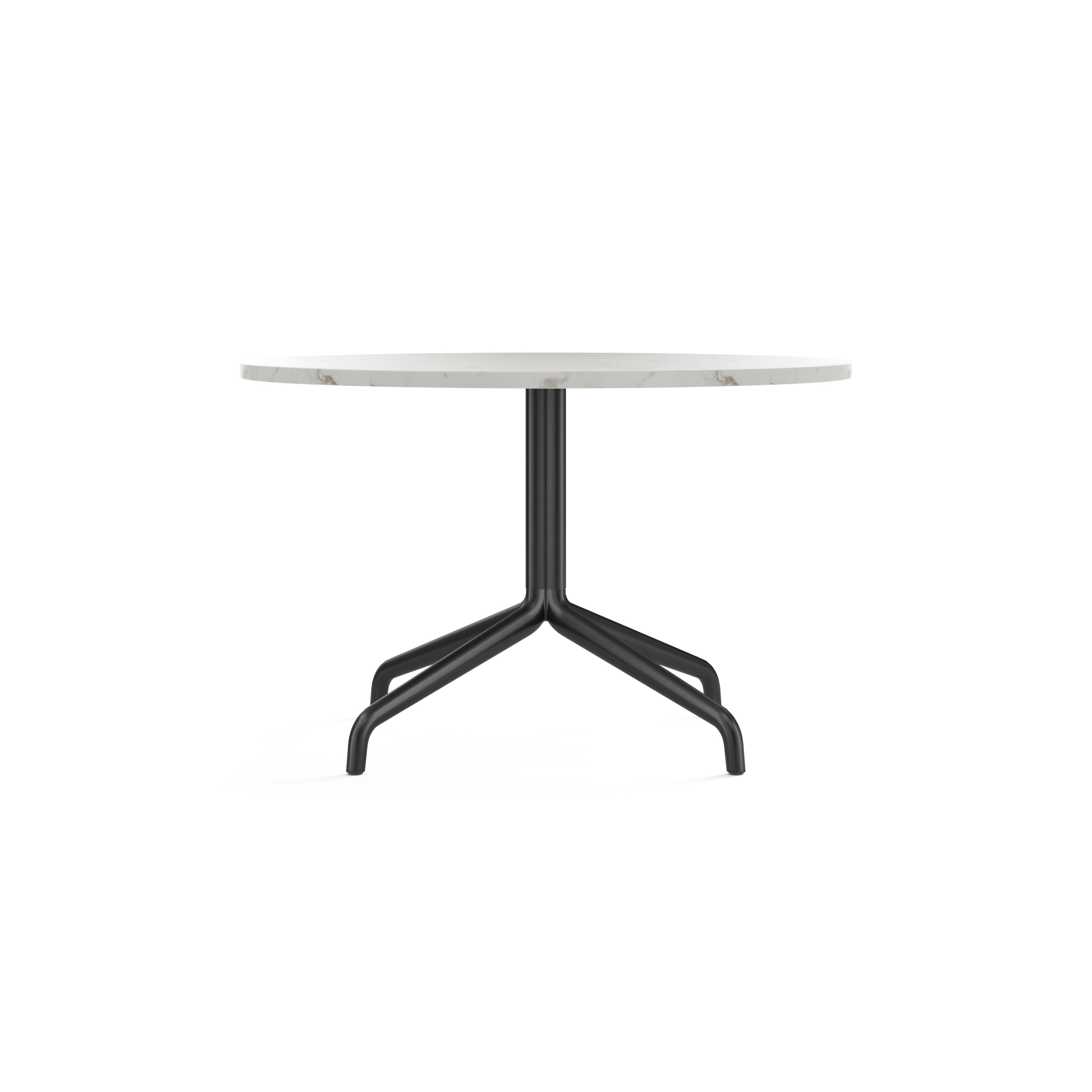 Harbour Column Lounge Table, Ø80, Black Aluminium & Steel / Estremoz Marble