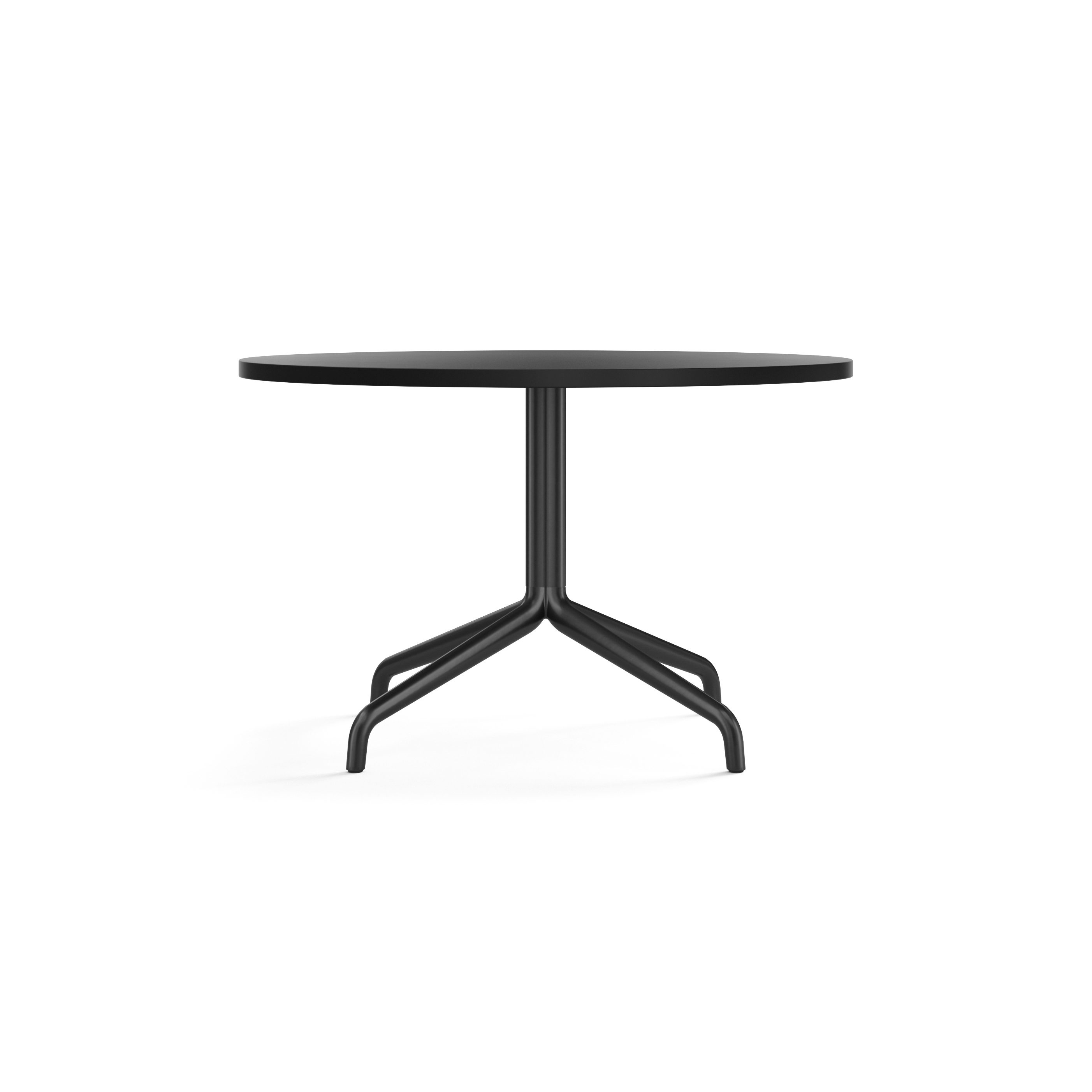 Harbour Column Lounge Table, Ø80, Black Aluminium & Steel / Charcoal Linoleum