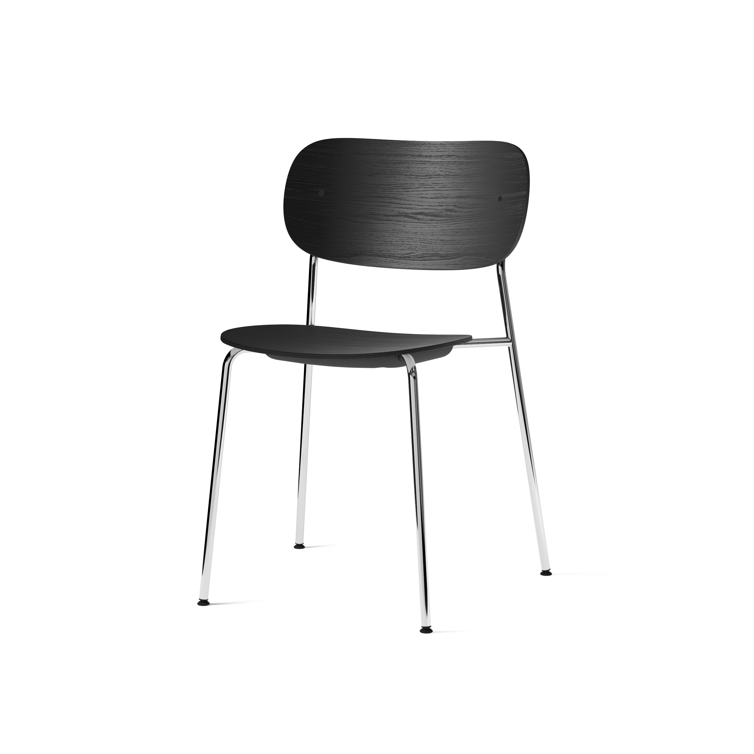Co Chair, Chrome / Black Oak