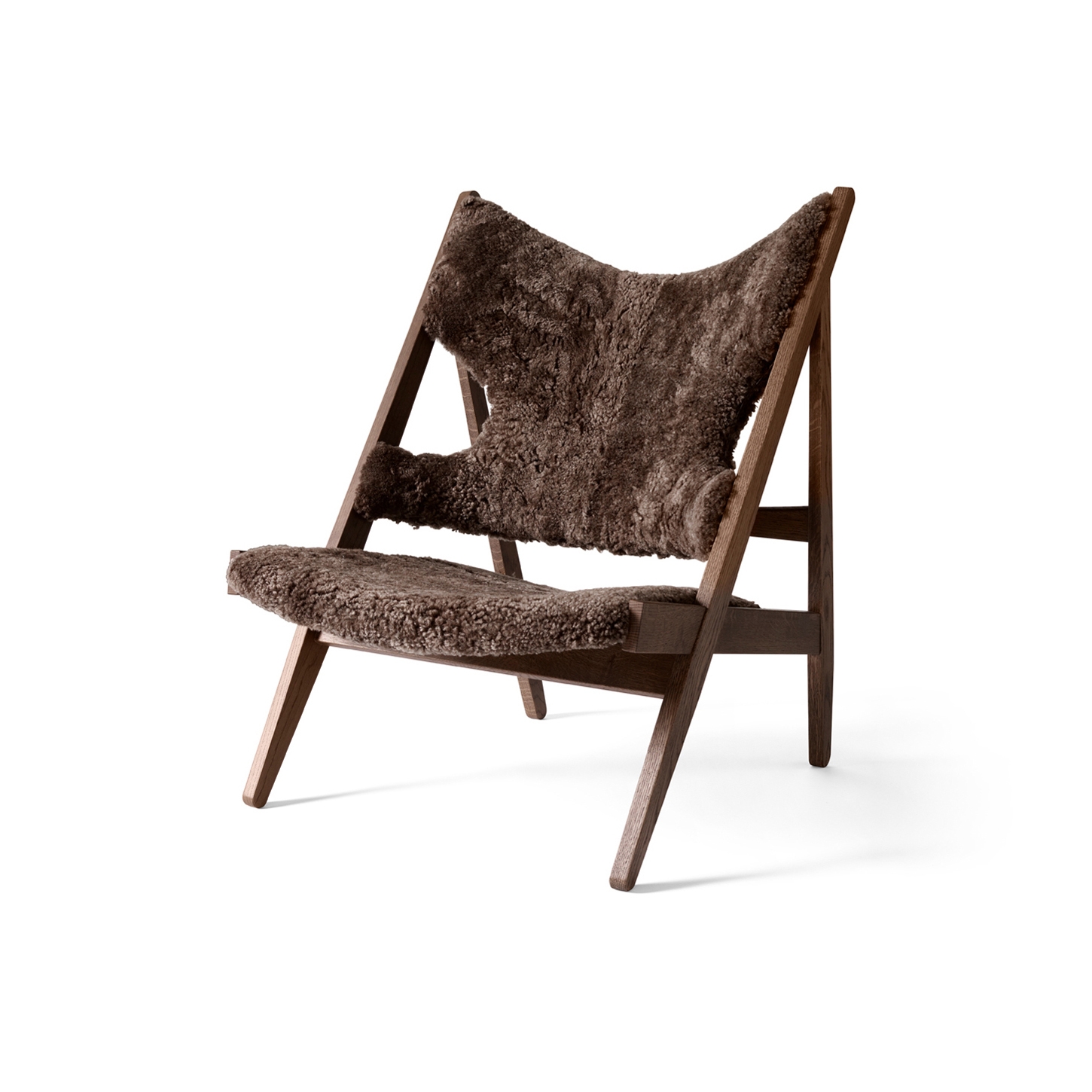 Knitting Lounge Chair, Sheepskin, Dark Stained Oak | Root