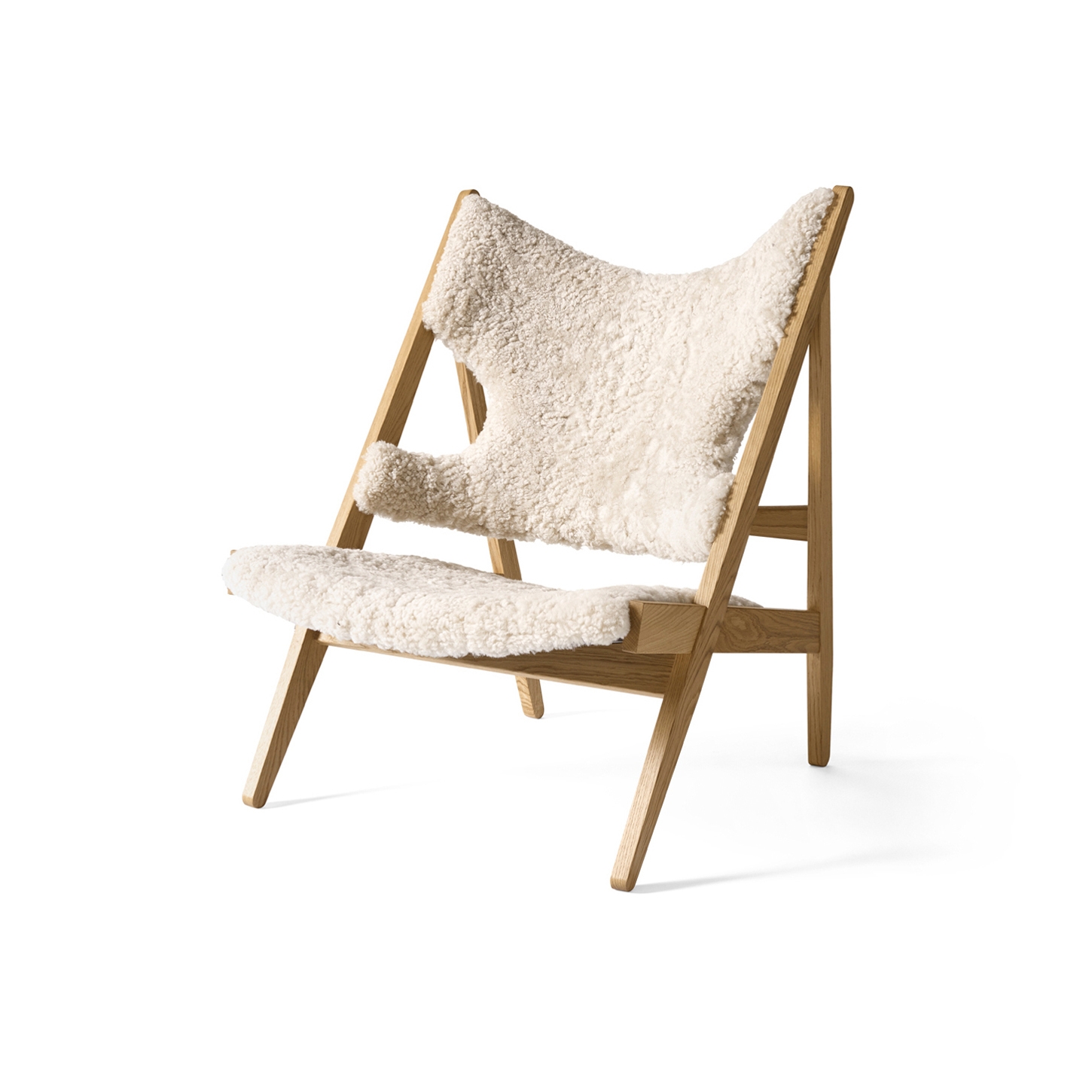 Knitting Lounge Chair, Sheepskin, Natural Oak | Natur