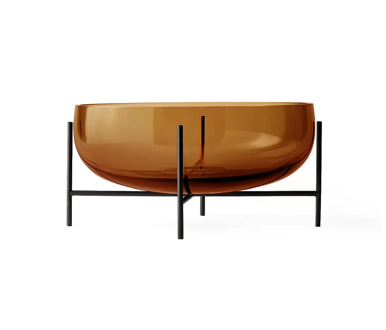 Audo Copenhagen - Échasse Bowl Large | Amber Glass / Bronze Brass