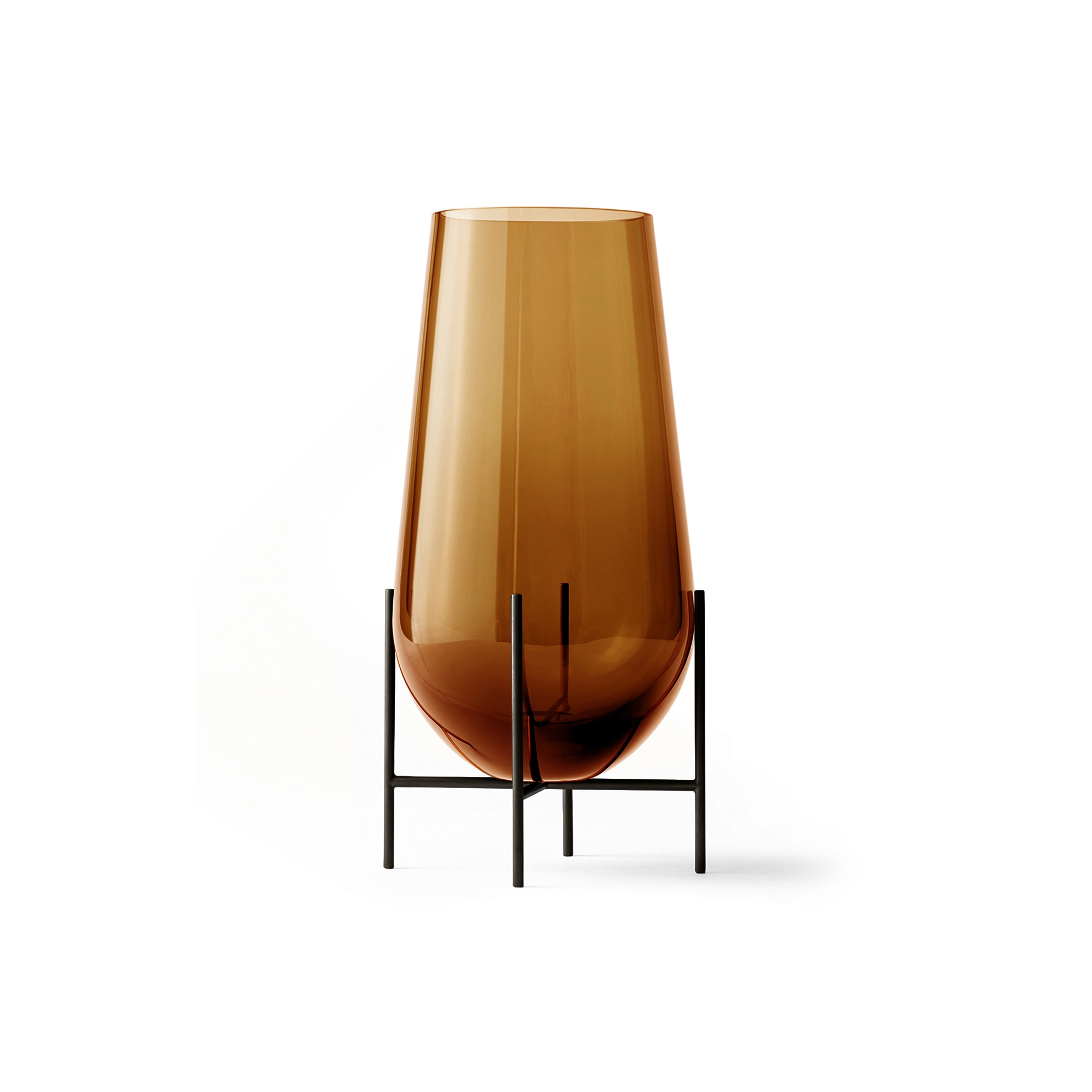 Échasse Vase  Large | Amber Glass / Bronze Brass