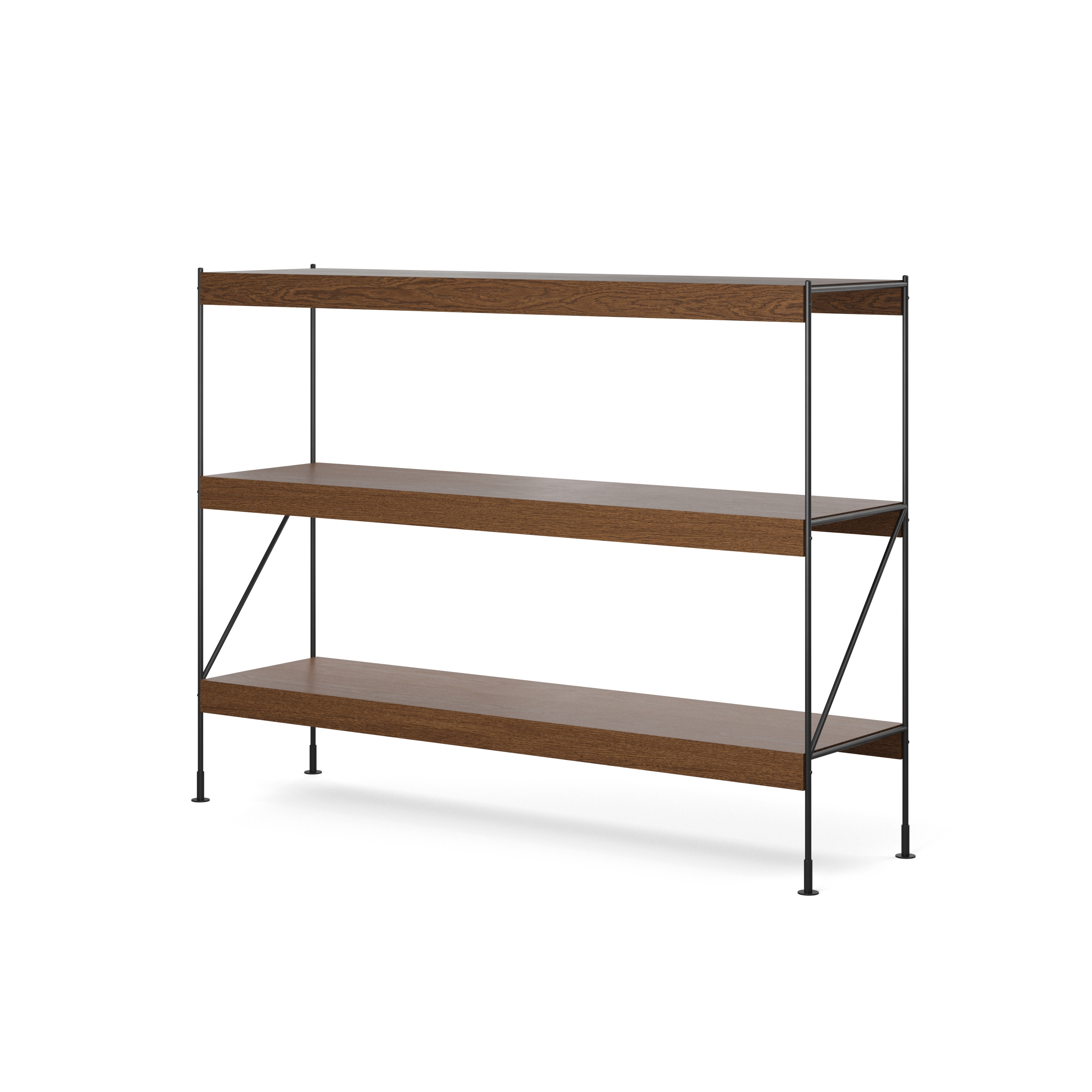 Zet Storage System, H114, Black Steel | Dark Stained Oak