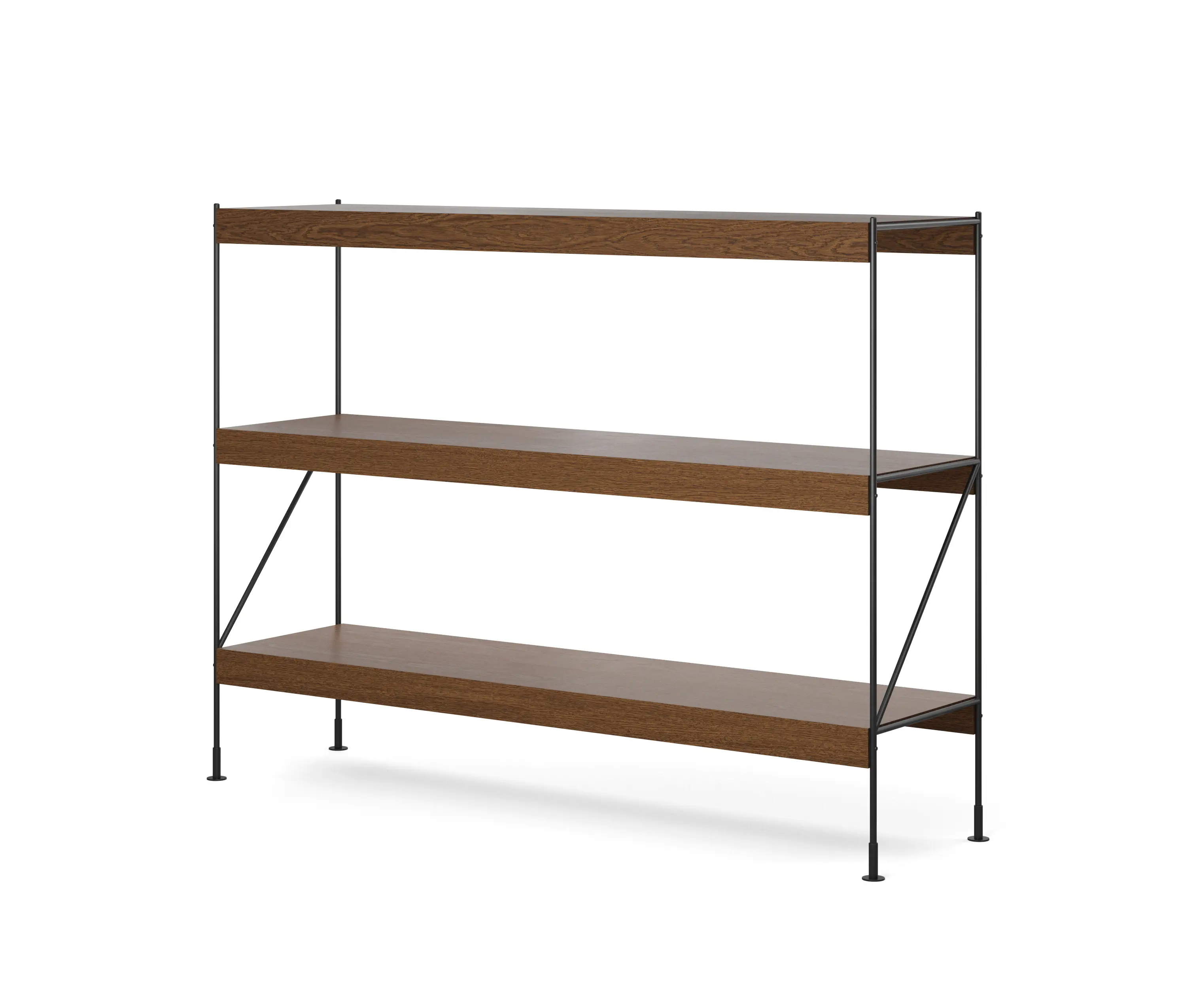 Audo Copenhagen - Zet Storage System, H114, Black Steel | Dark Stained Oak