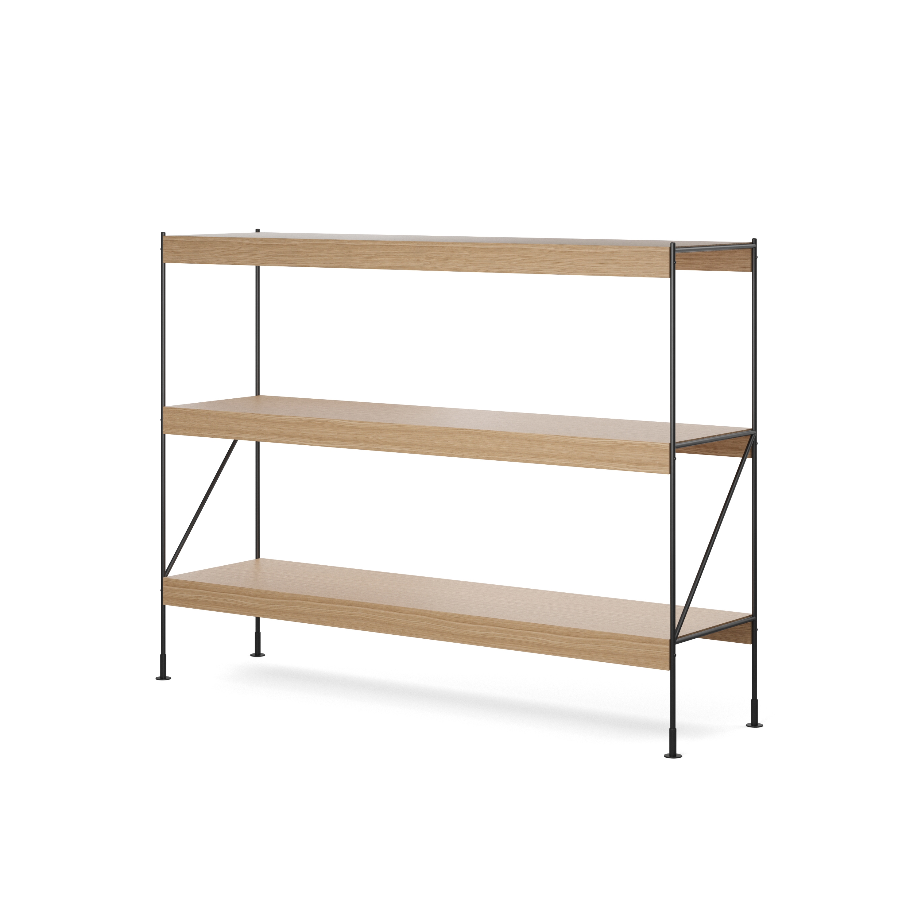 Zet Storage System, H114, Black Steel | Natural Oak