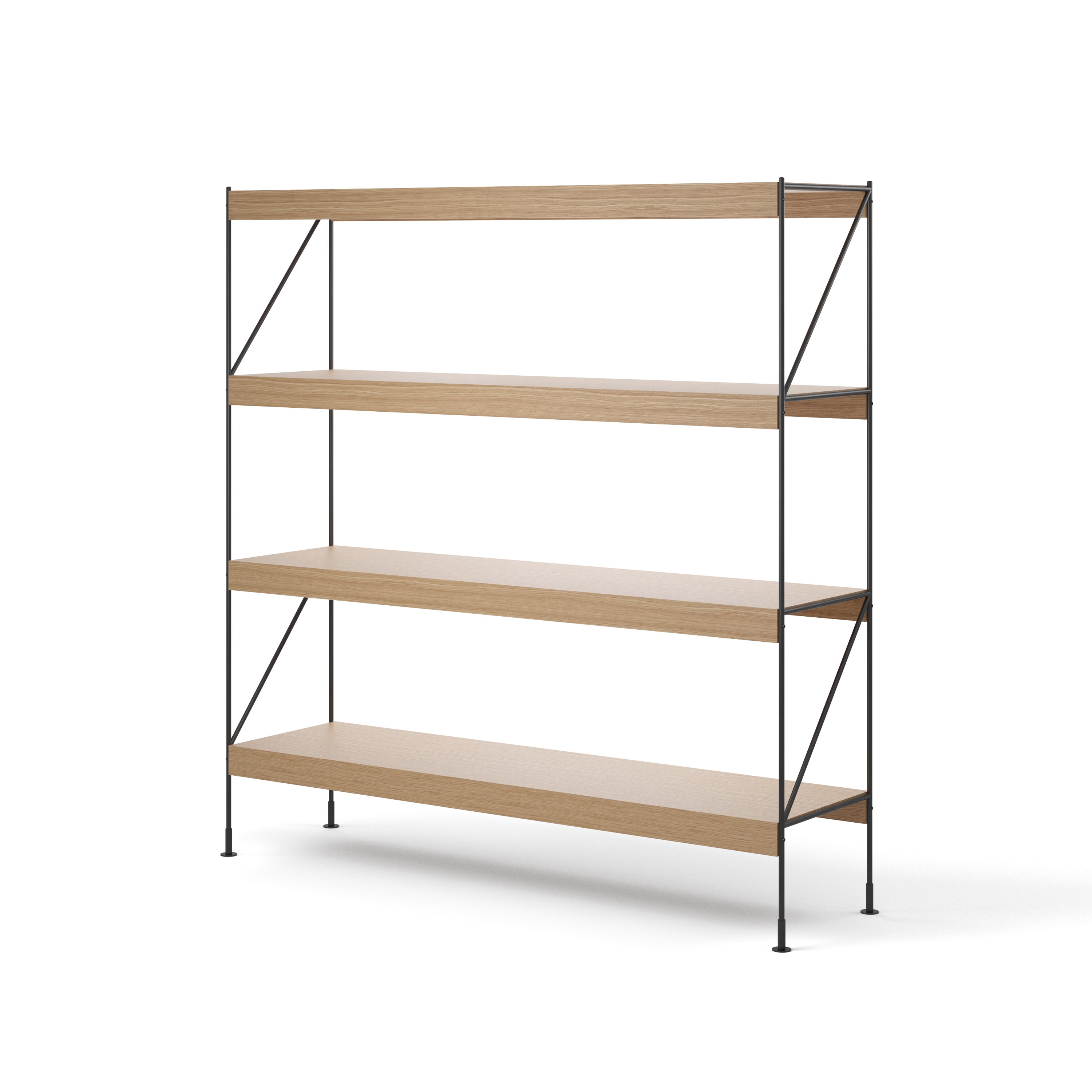 Zet Storage System, H158, Black Steel | Natural Oak