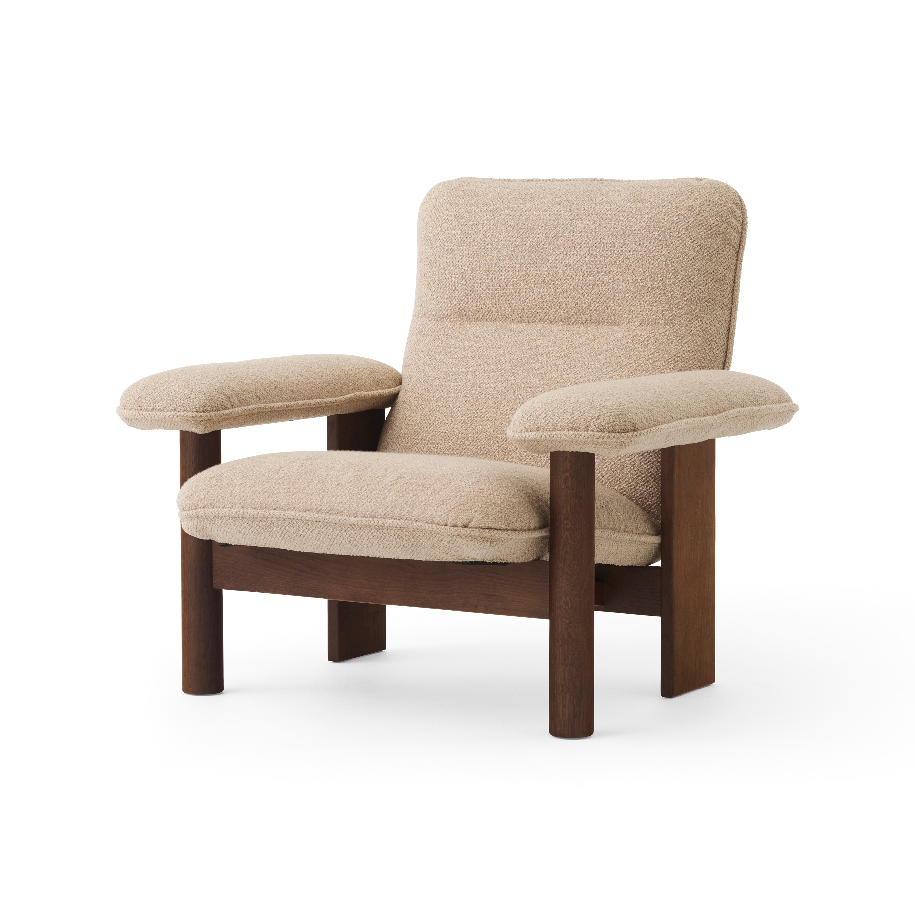Brasilia Lounge Chair | Dark Stained Oak | MENU Bouclé 02