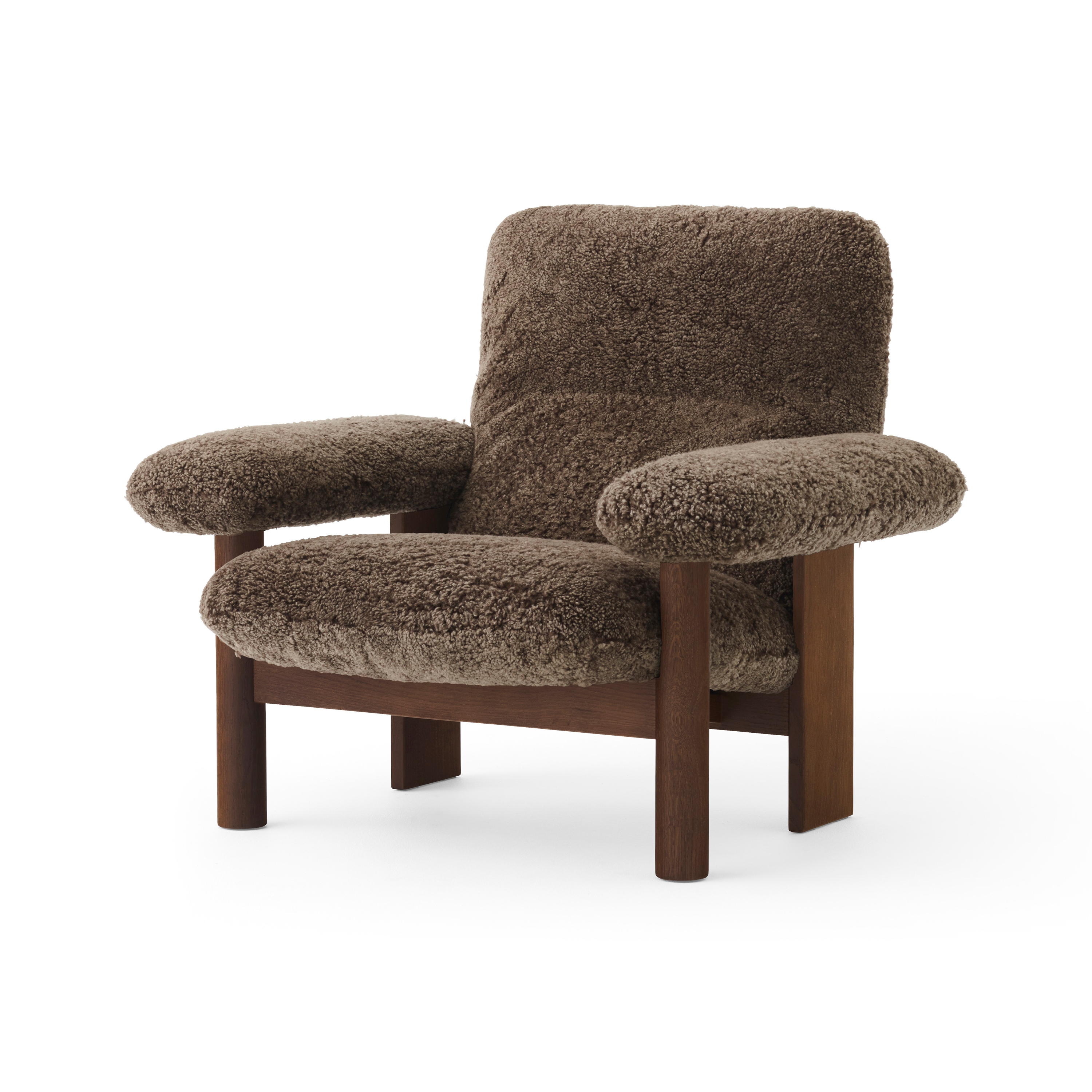 Brasilia Lounge Chair | Dark Stained Oak | Sheepskin, Root