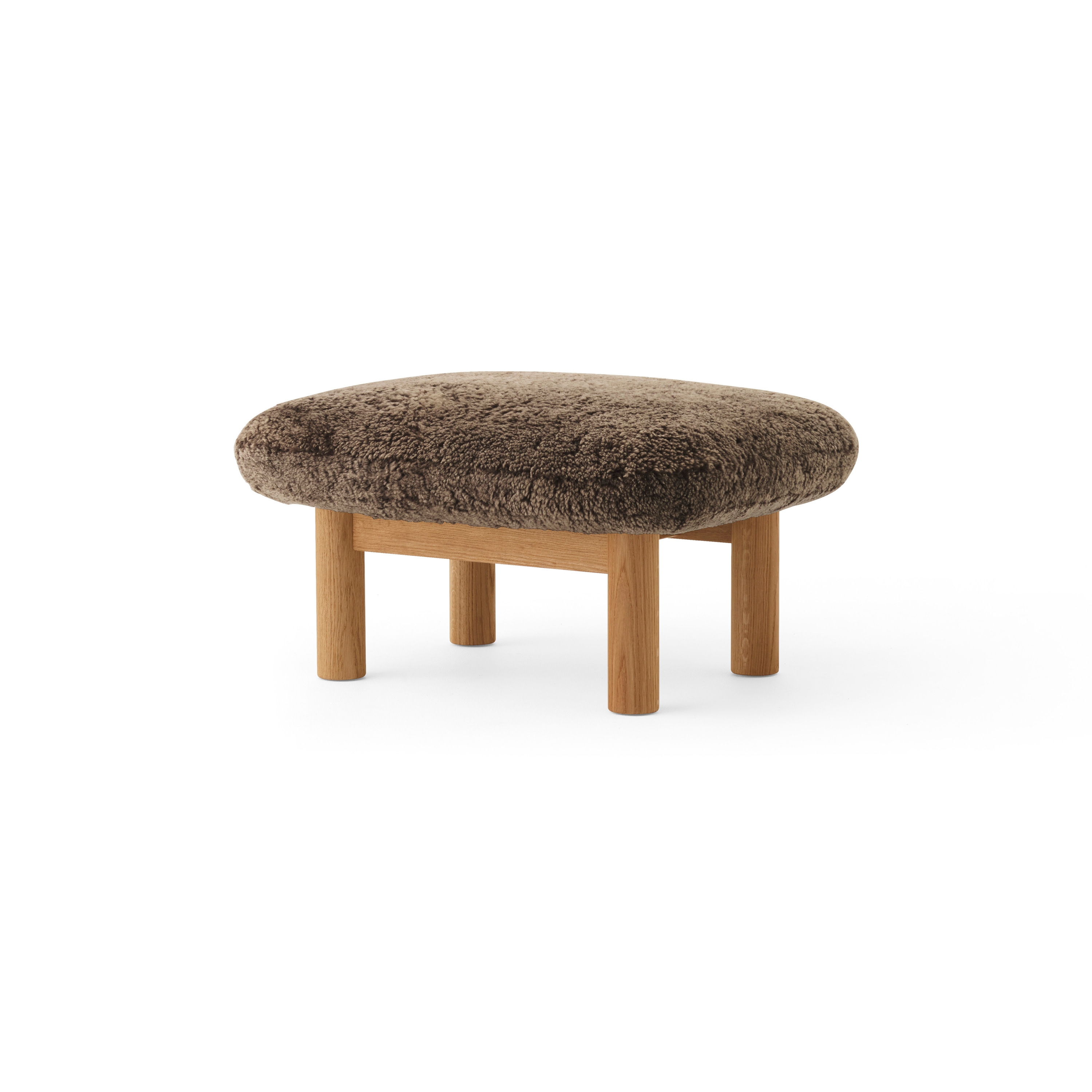 Brasilia Ottoman | Natural Oak | Sheepskin, Root