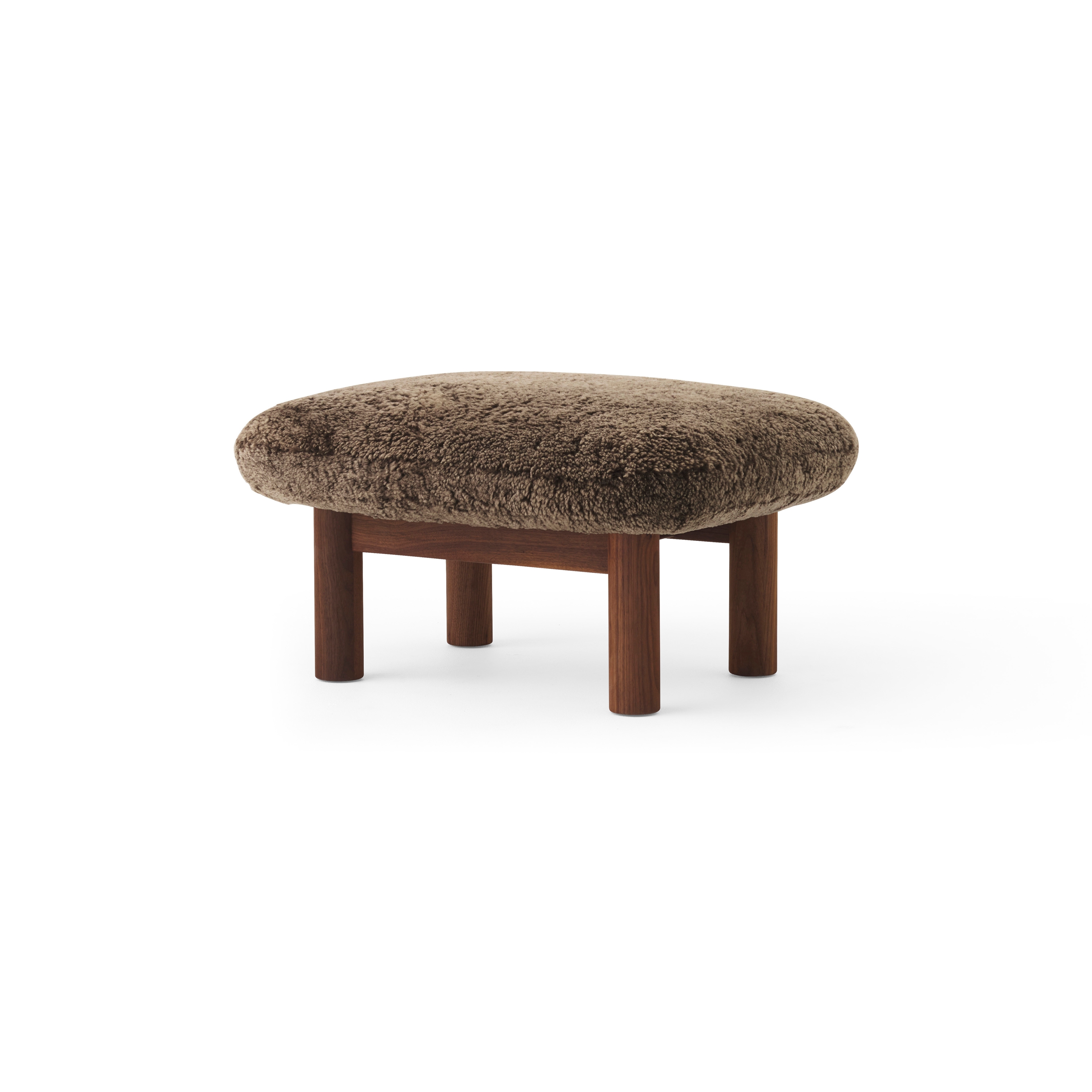 Brasilia Ottoman | Walnut | Sheepskin, Root