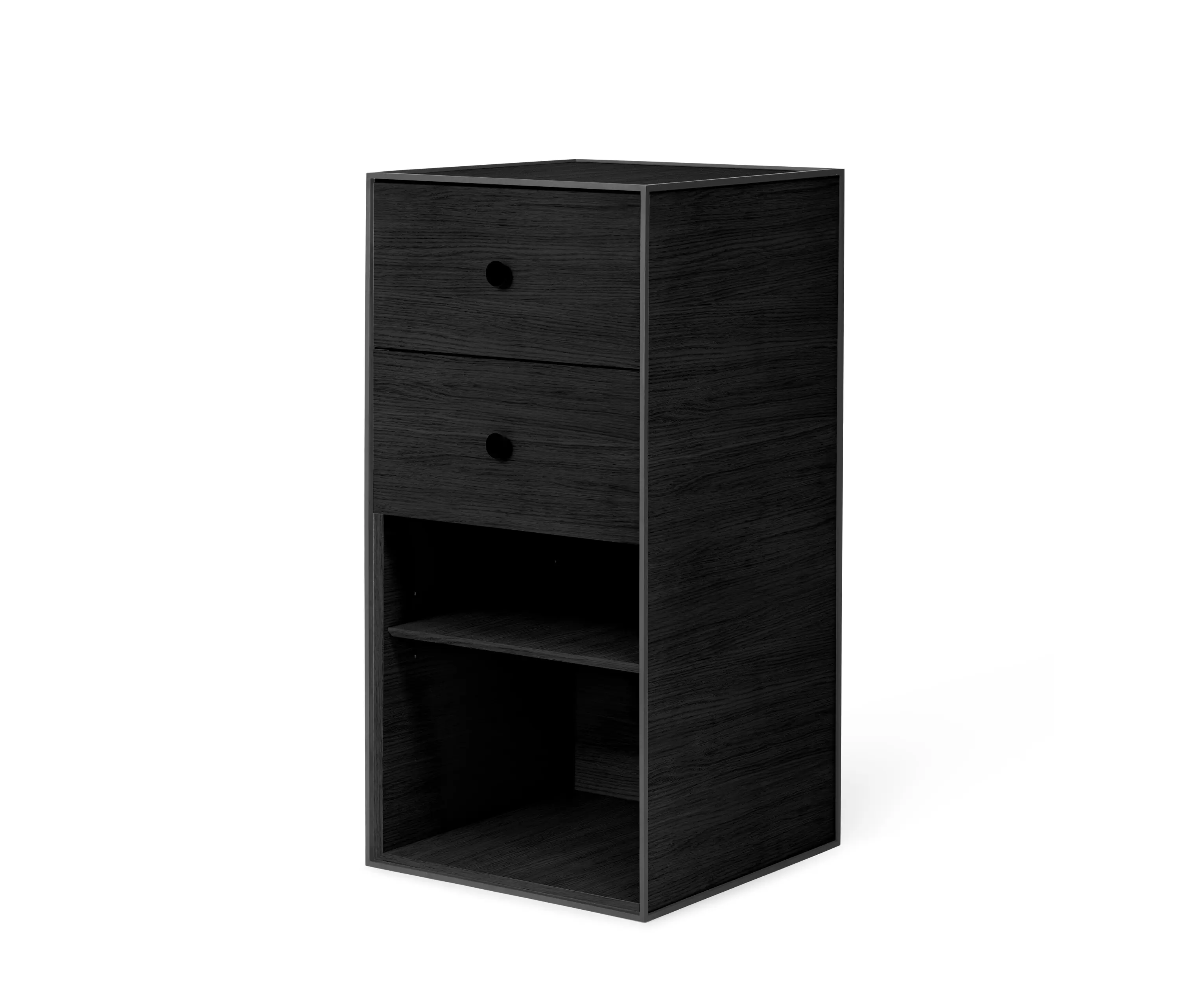 Audo Copenhagen - Frame 70 With 1 Shelf And 2 Drawers, Black Stained Ash