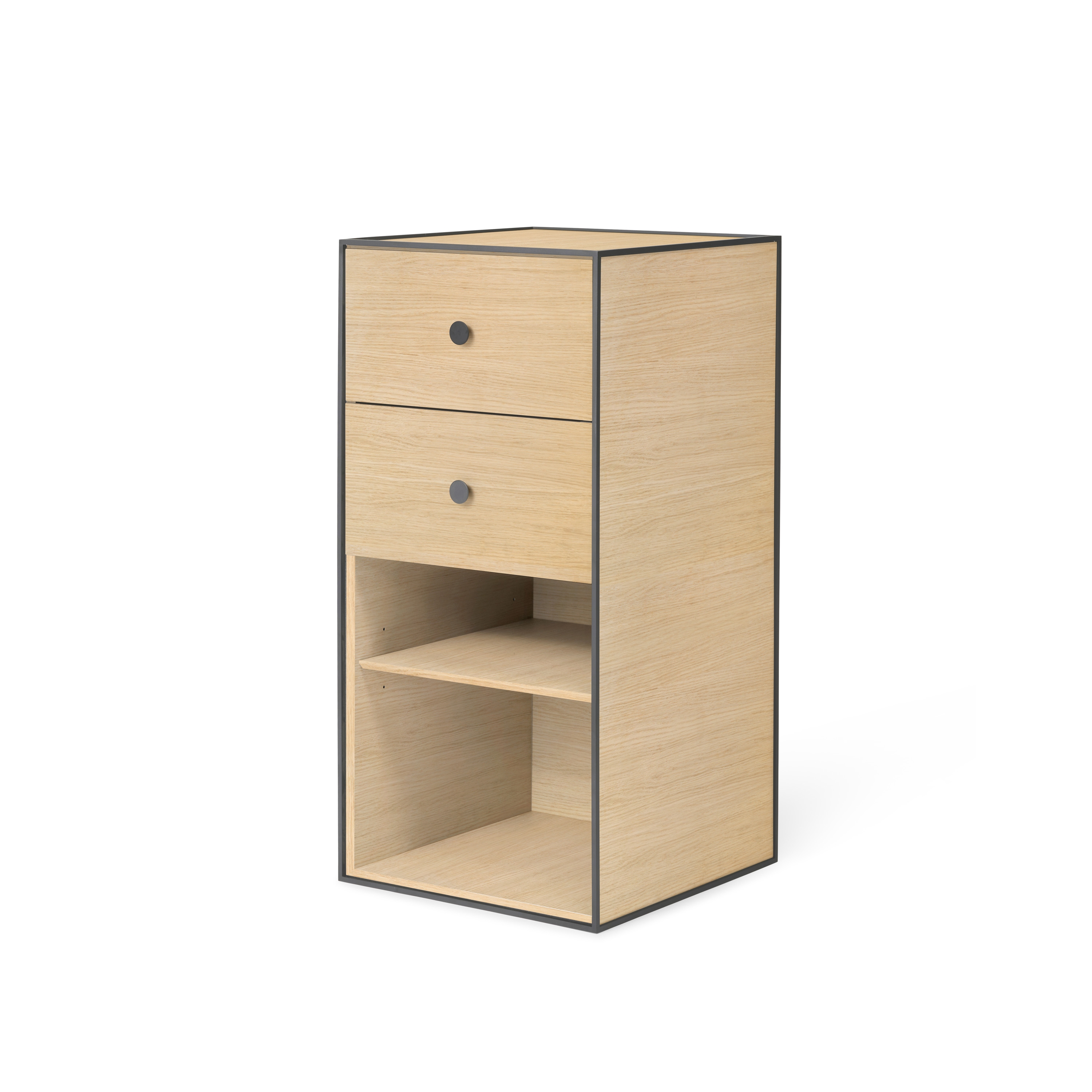 Frame 70 With 1 Shelf And 2 Drawers, Oak