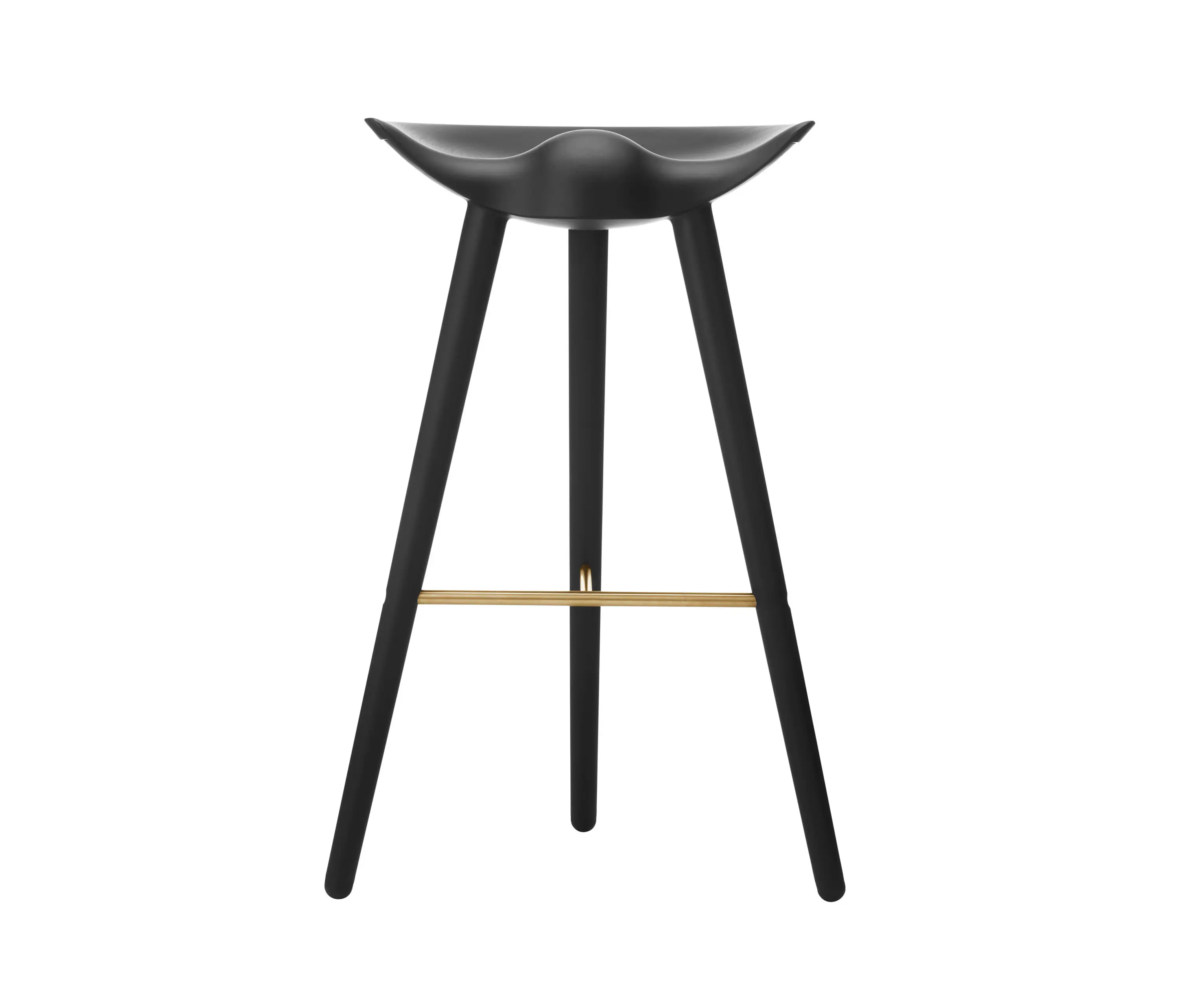 Audo Copenhagen - ML42 Bar Stool, Black Stained Beech/Brass