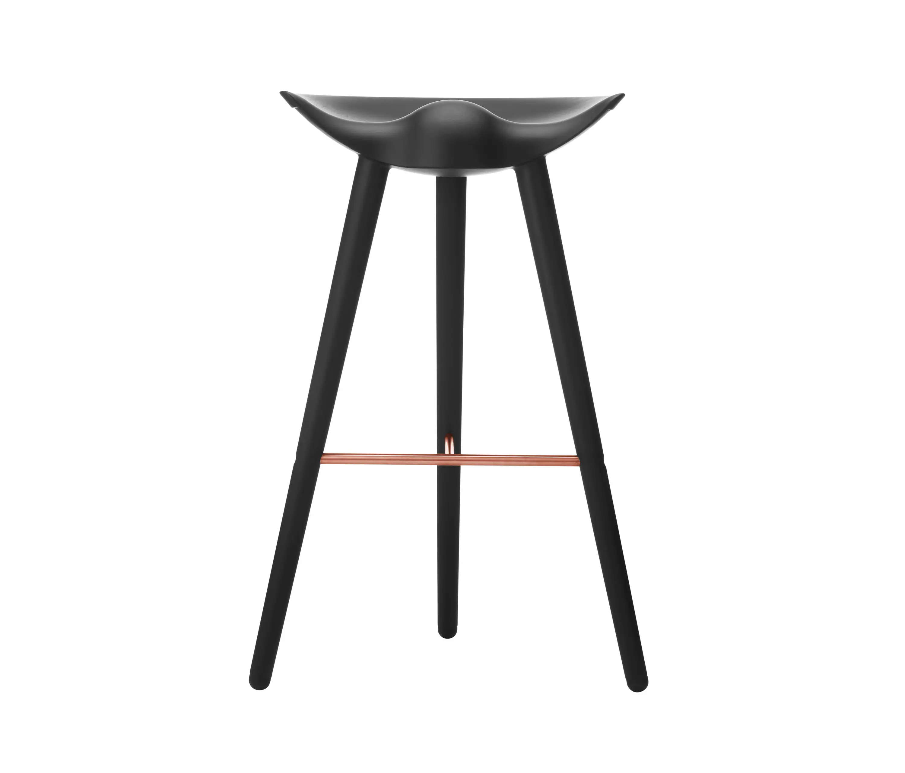 Audo Copenhagen - ML42 Bar Stool, Black Stained Beech/Copper