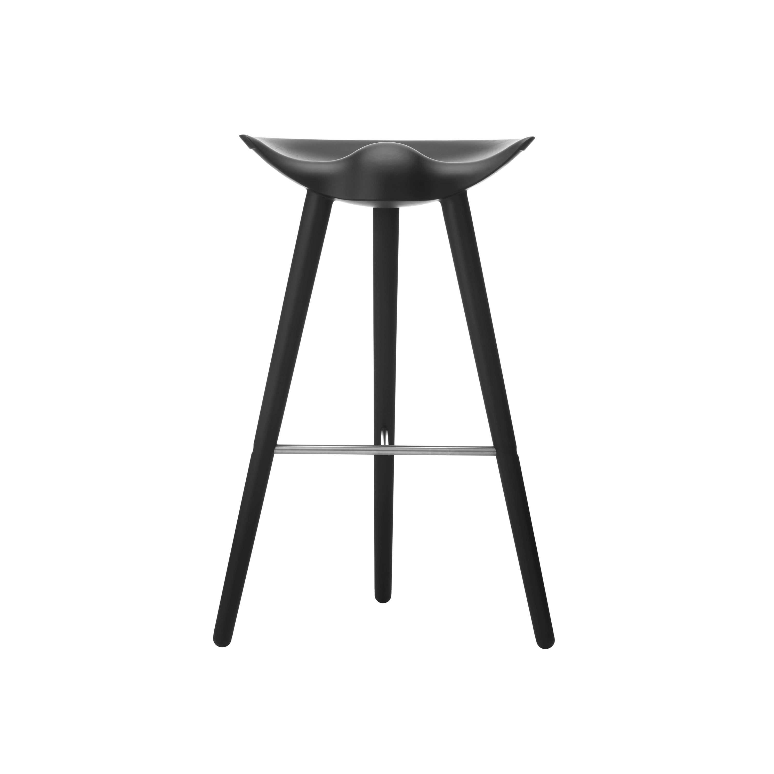 ML42 Bar Stool, Black Stained Beech/Stainless Steel