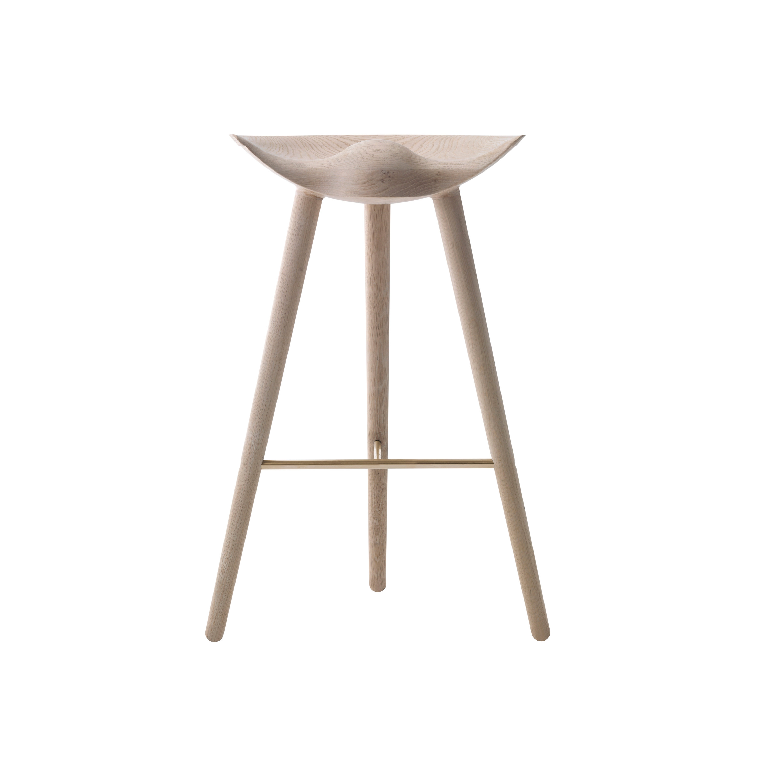 ML42 Bar Stool, Soap Treated Oak/Brass