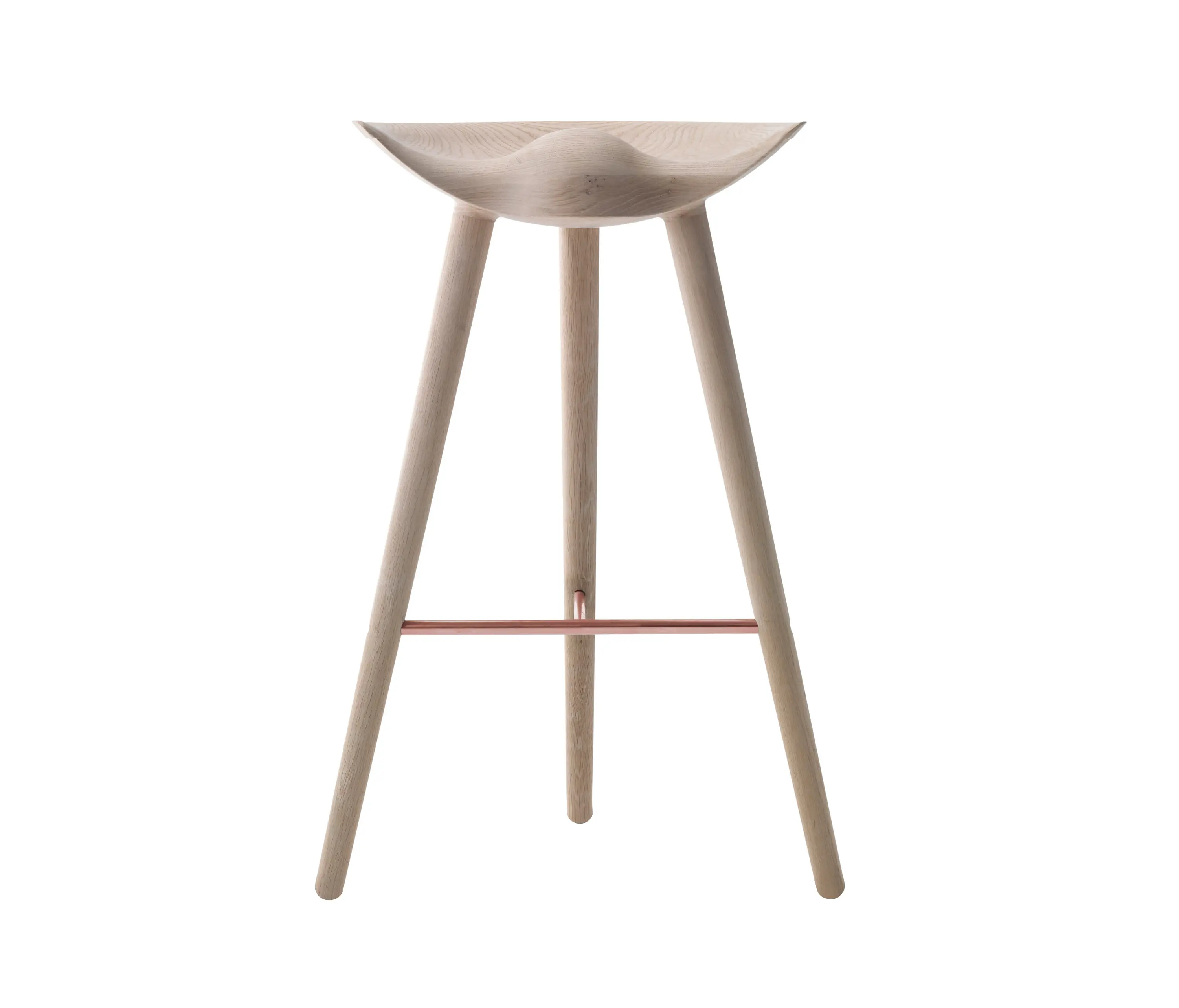 Audo Copenhagen - ML42 Bar Stool, Soap Treated Oak/Copper