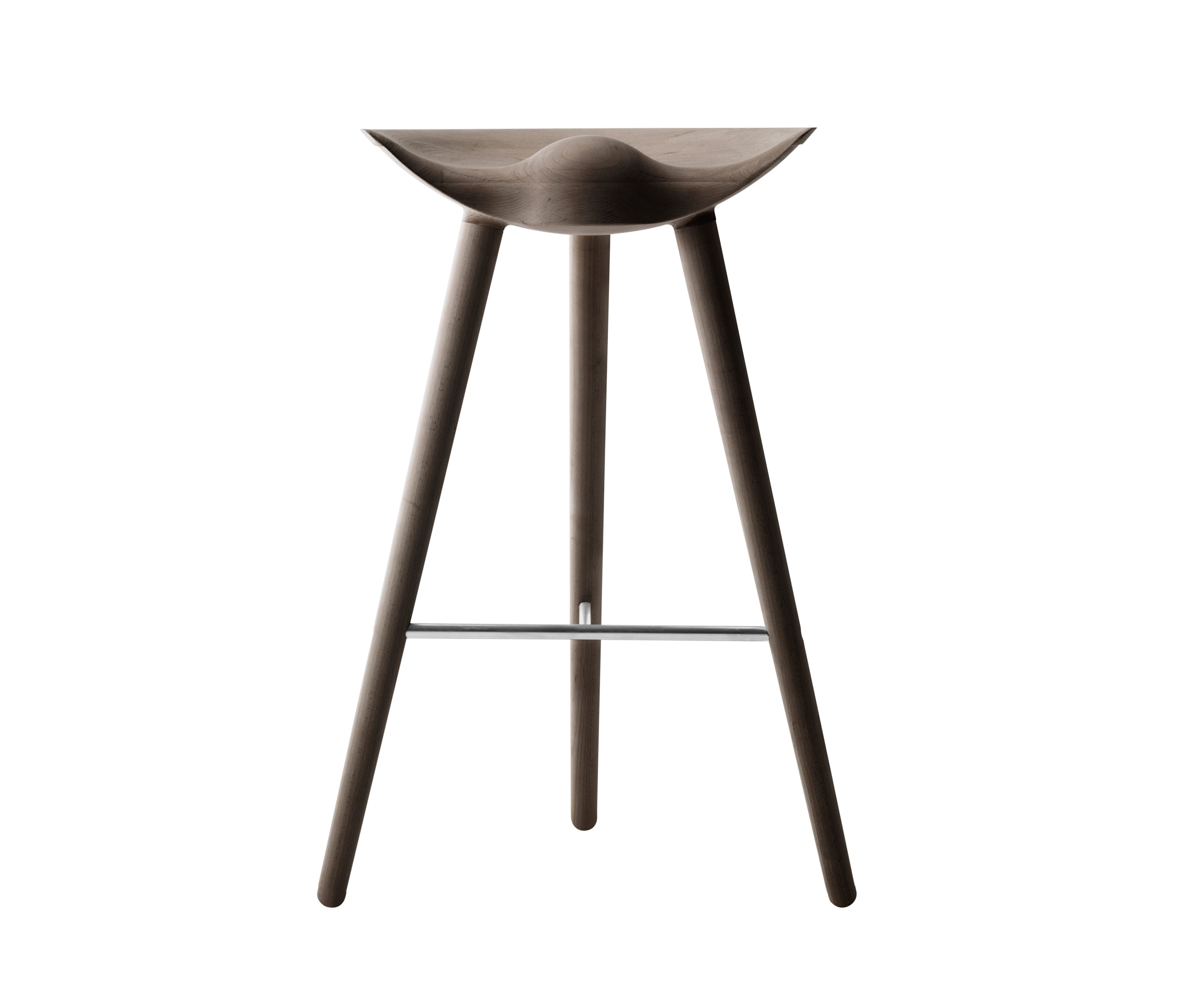 Vertoon produk ML42 Bar Stool, Brown Oiled Oak/Stainless Steel van vervaardiger Audo Copenhagen