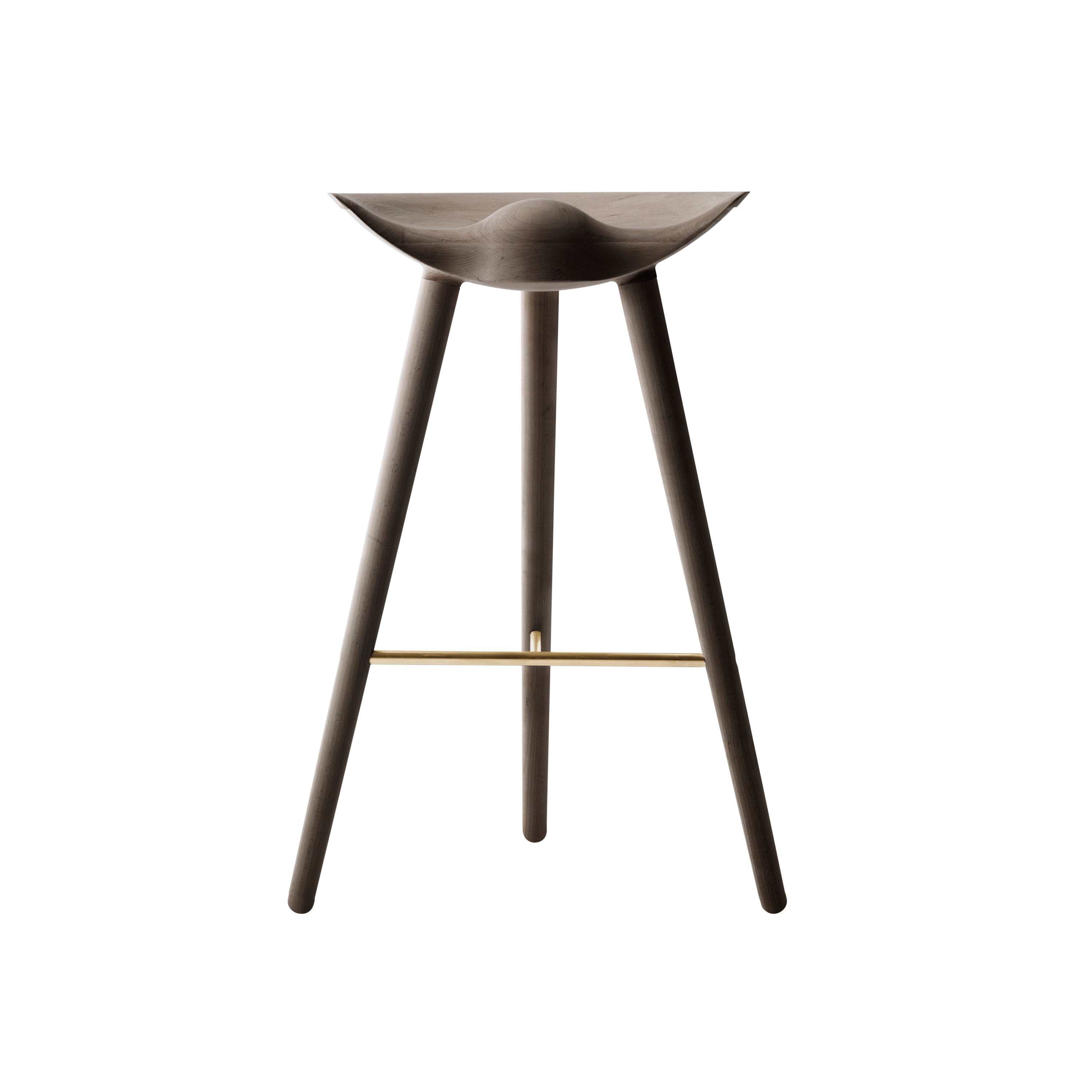 ML42 Bar Stool, Brown Oiled Oak/Brass