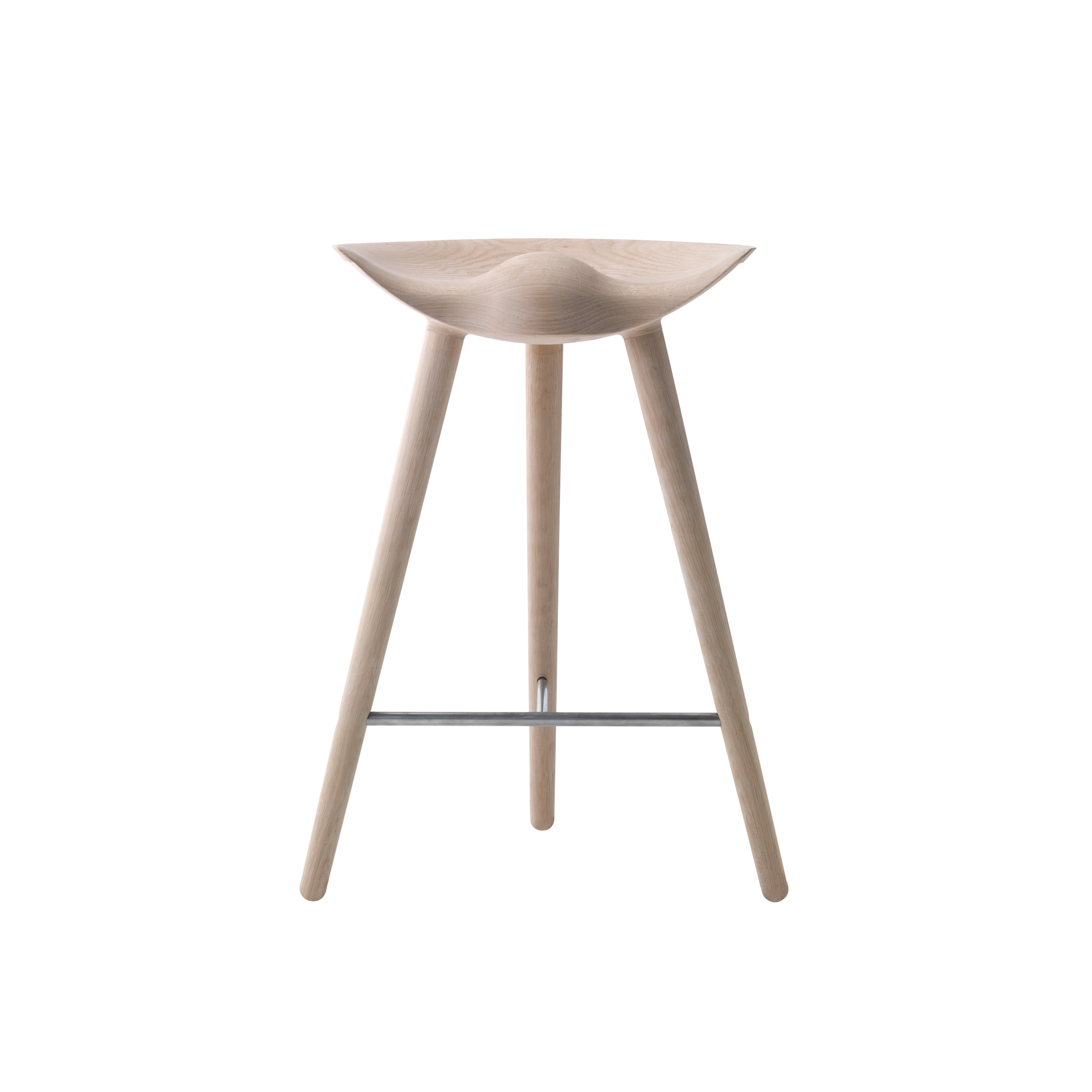 ML42 Counter Stool, Soap Treated Oak/Stainless Steel