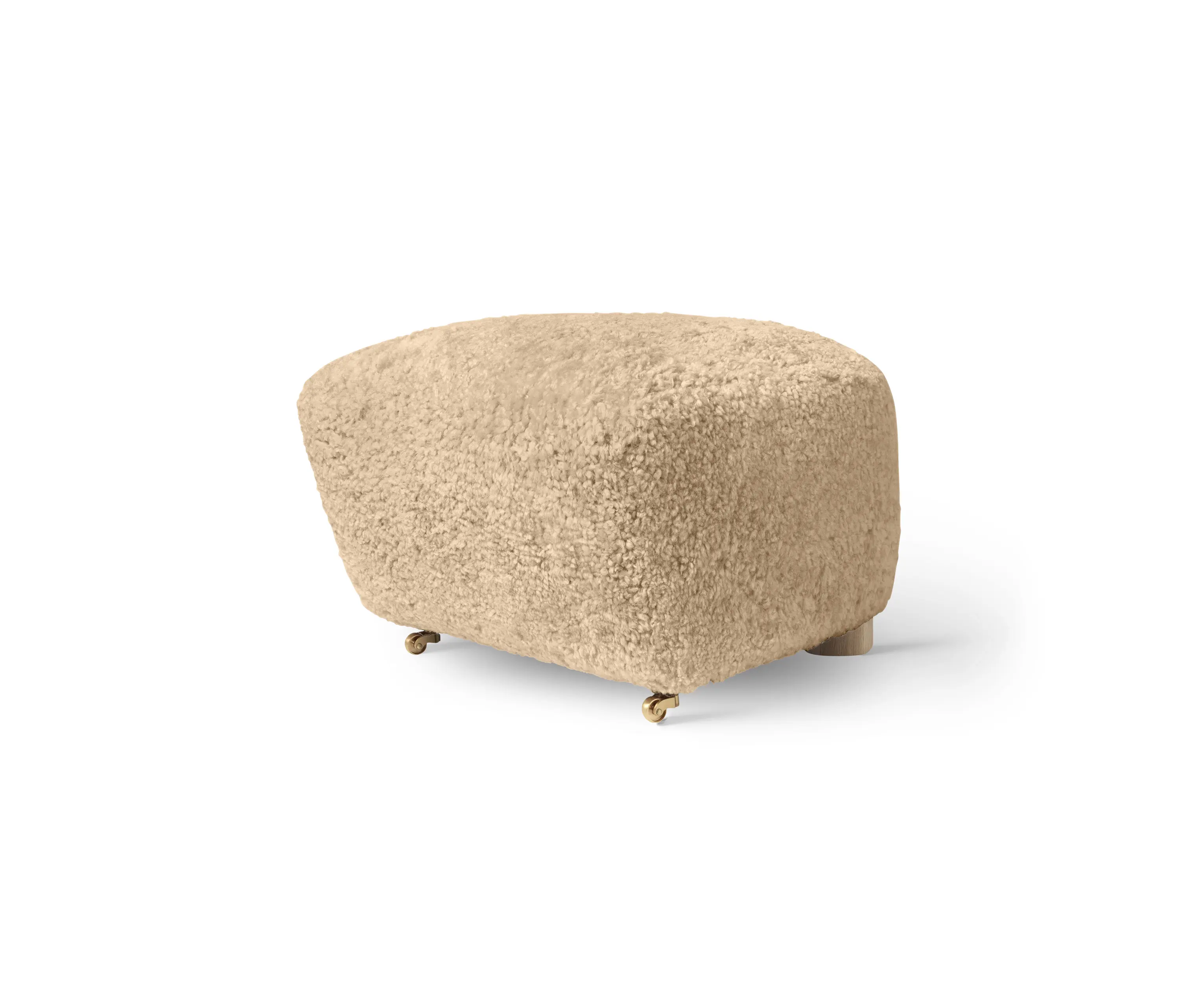 Audo Copenhagen - The Tired Man Footstool Sheepskin, Honey/Natural Oak