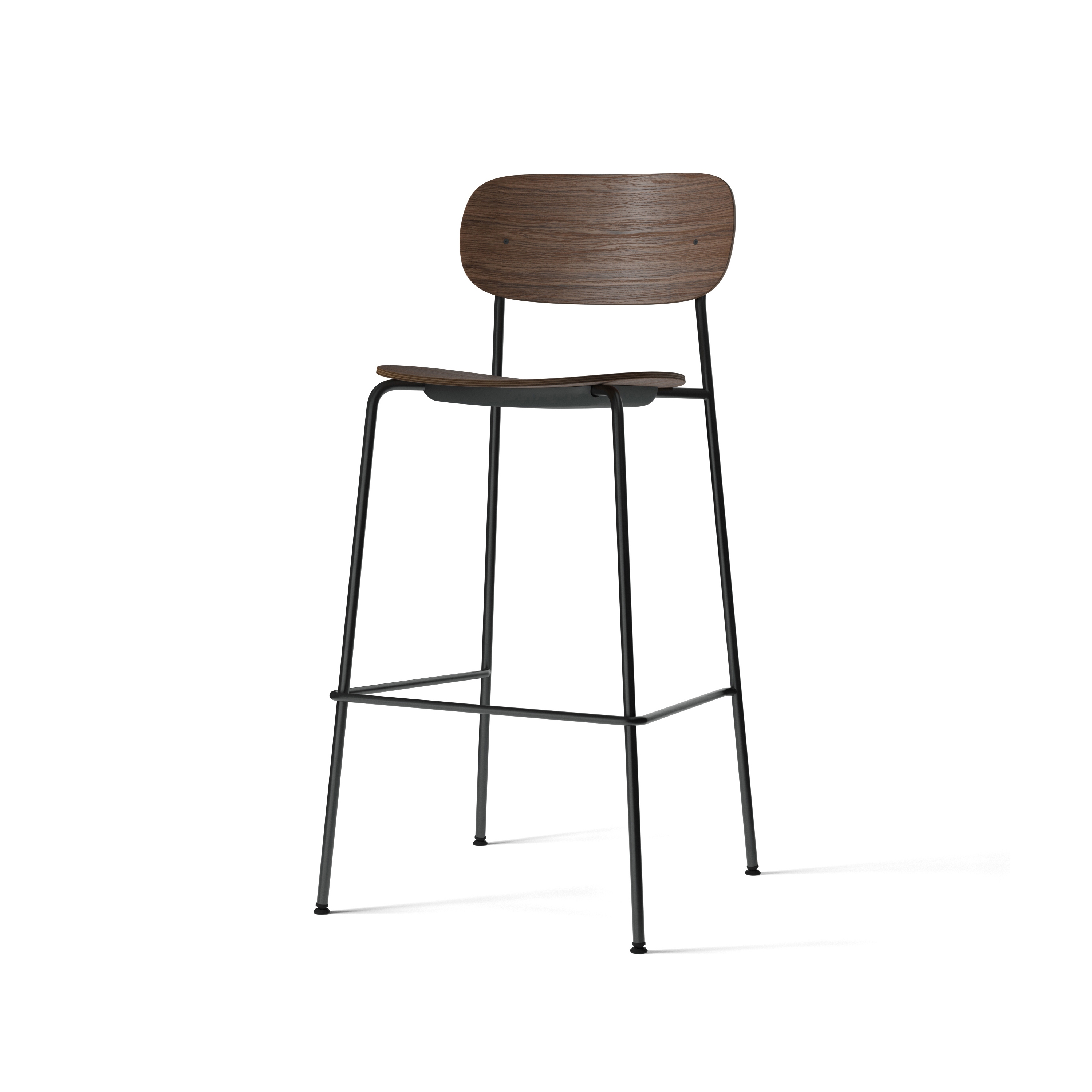 Co Bar Chair, Black Steel | Dark Stained Oak