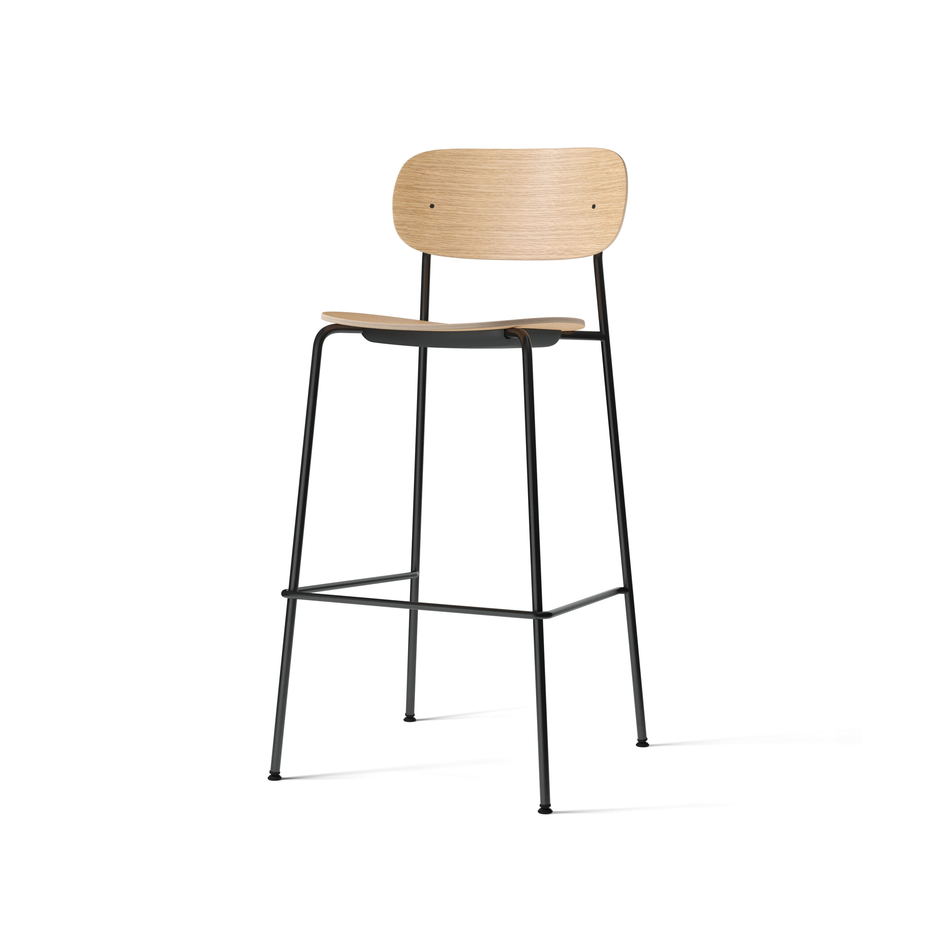 Co Bar Chair, Black Steel | Natural Oak