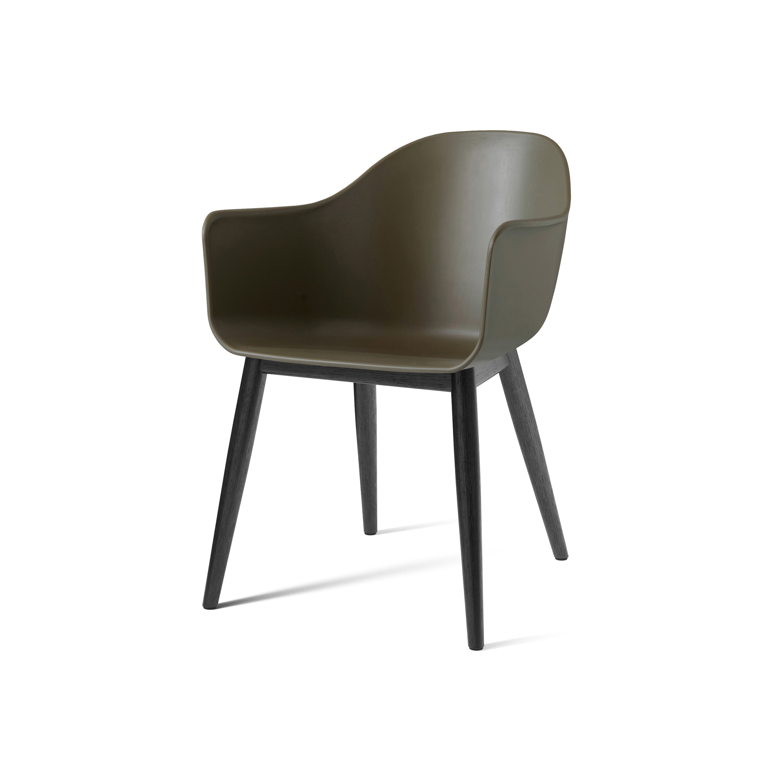 Harbour Dining Chair | Black Oak, Olive Plastic