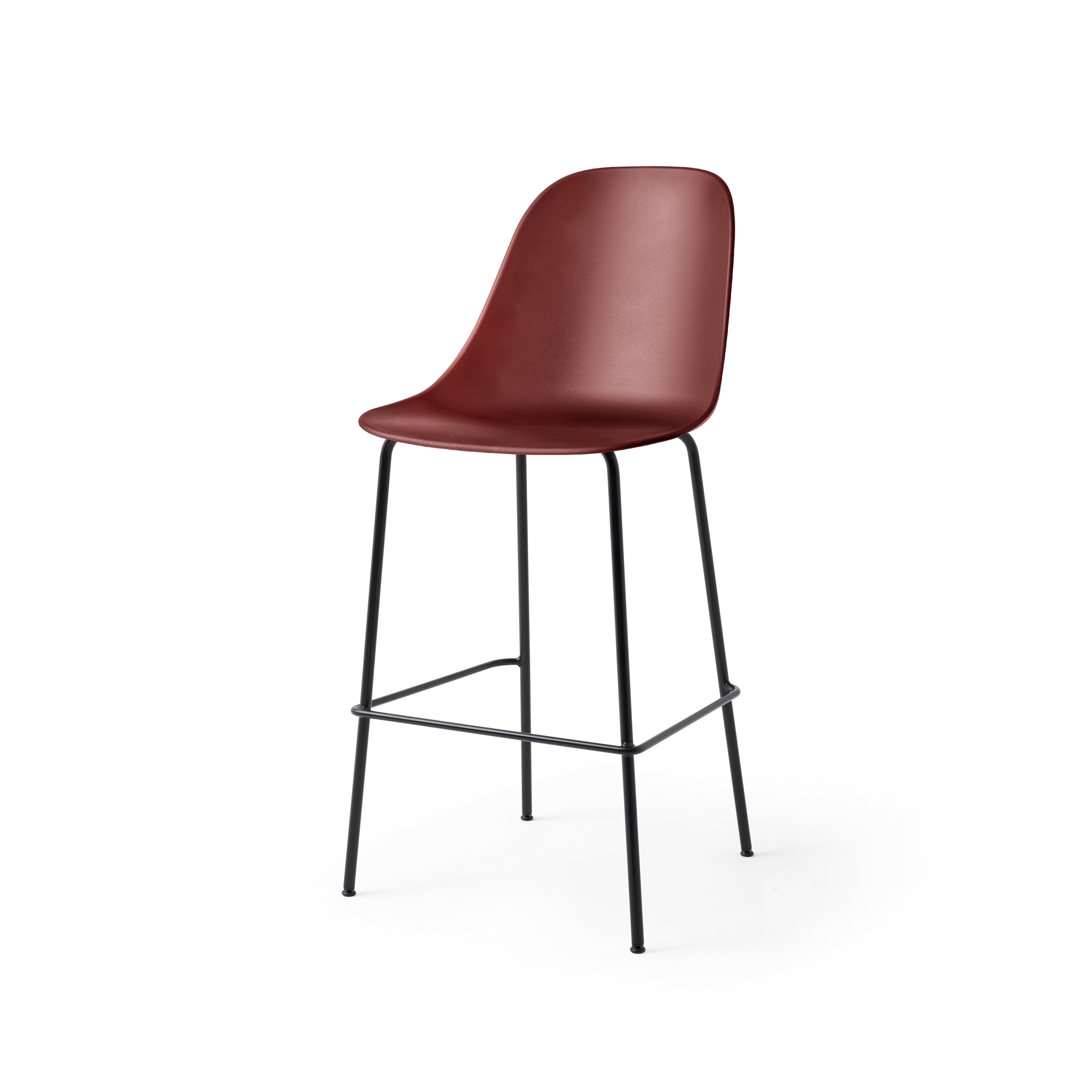 Harbour Side Bar Chair | Black Steel, Burned Red Plastic