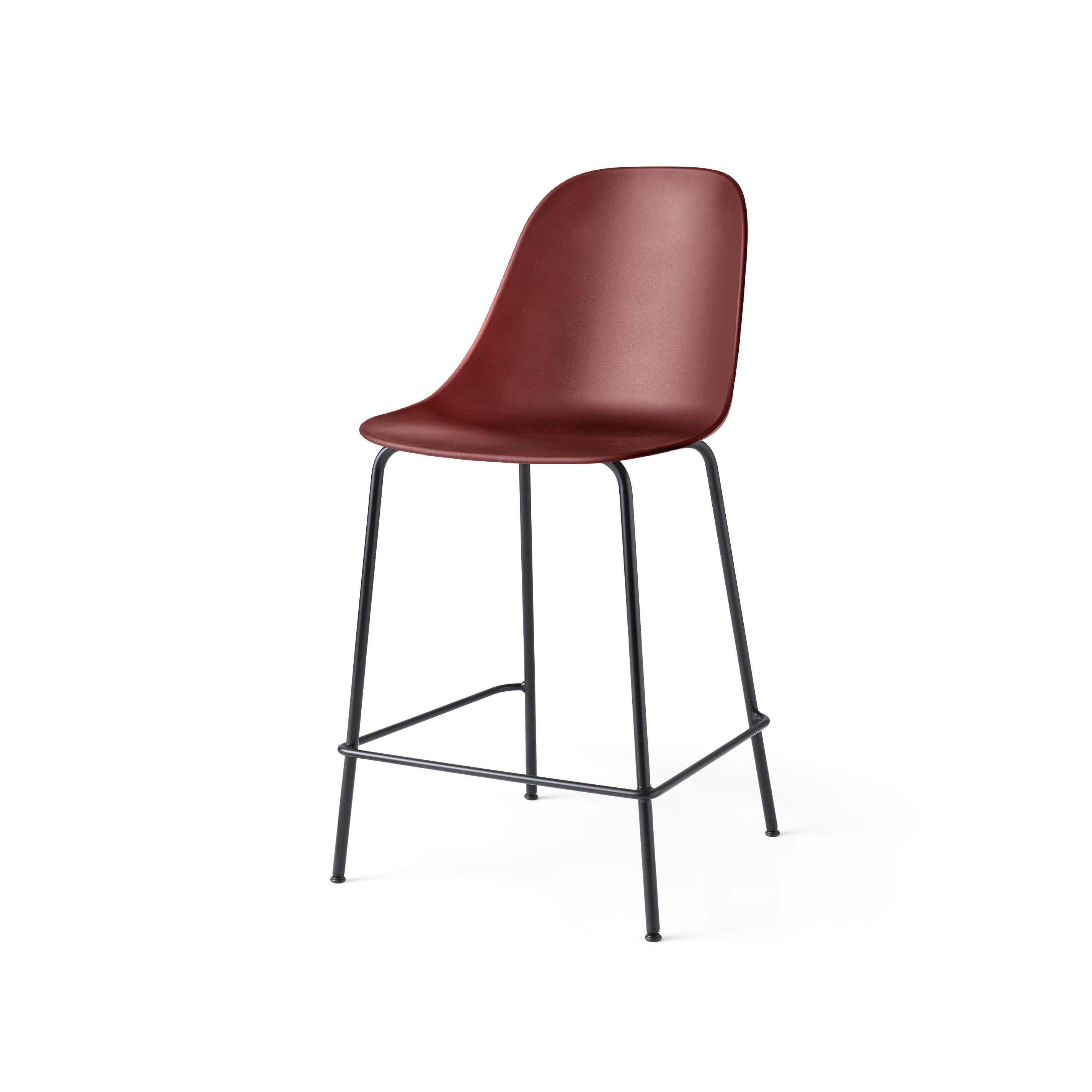 Harbour Side Counter Chair | Black Steel, Burned Red, Plastic