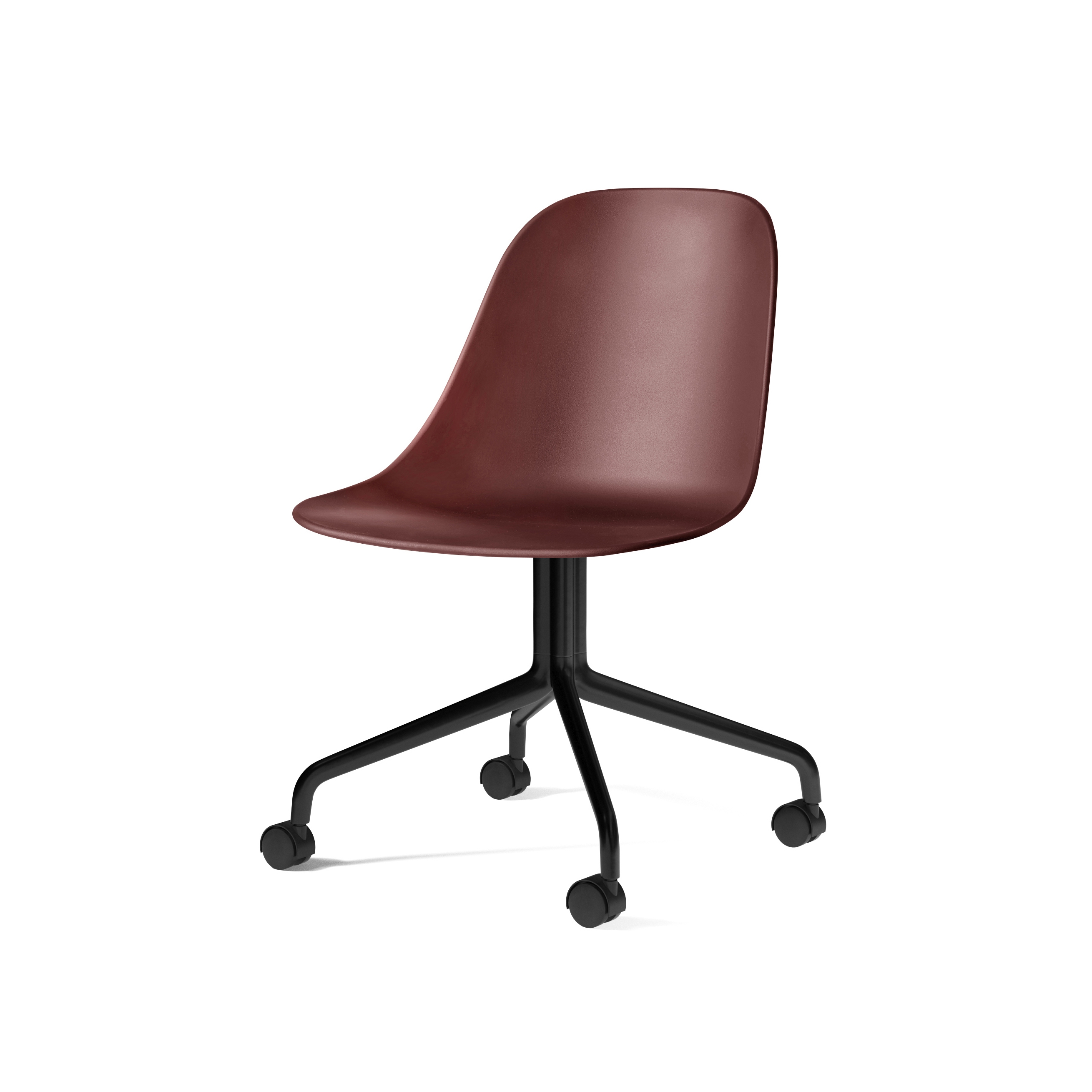 Display product Harbour Side Dining Chair, Star Base W. Casters | Black Aluminium, Burned Red Plastic from manufacturer Audo Copenhagen