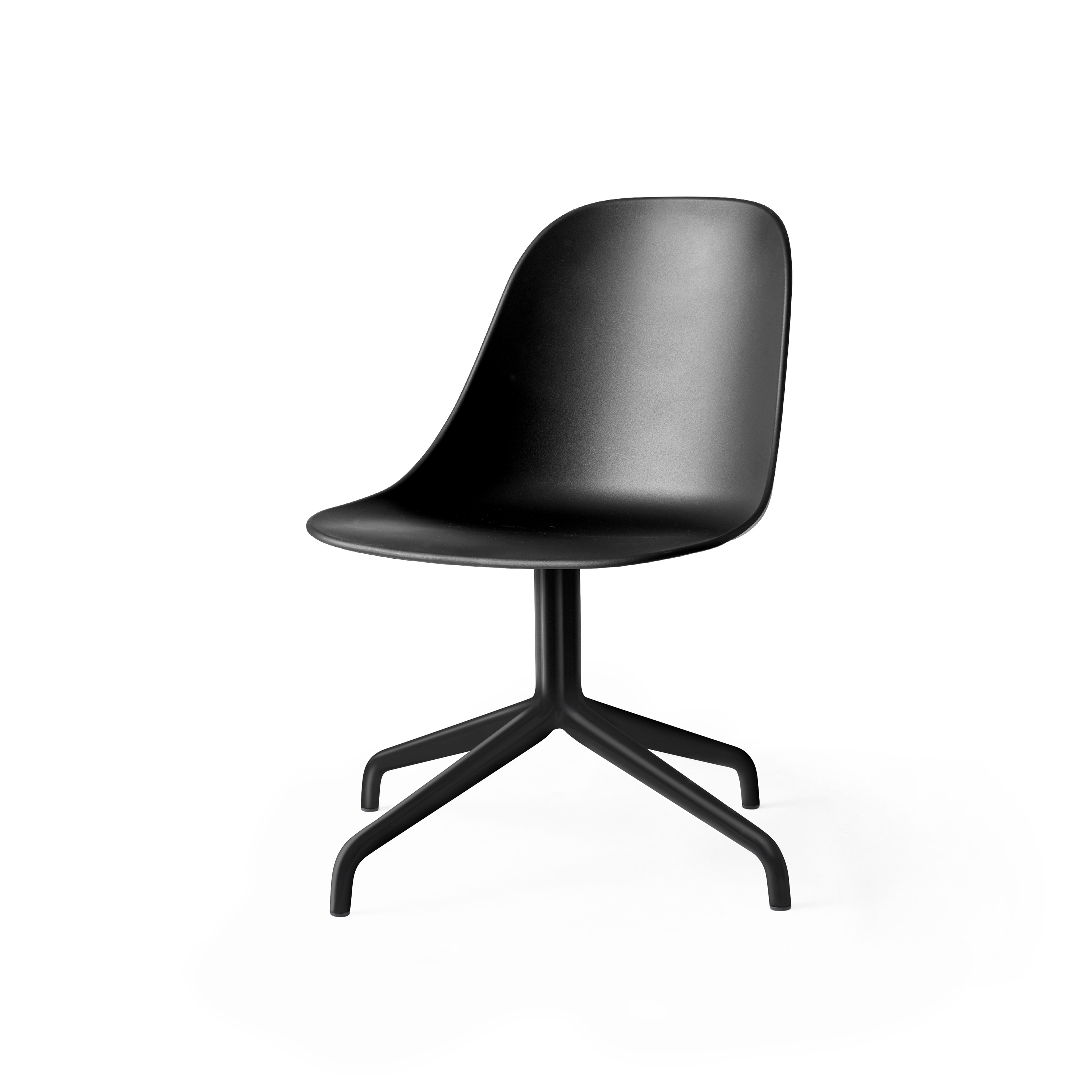 Harbour Side Dining Chair, Star Base W.Swivel W. Return | Black Aluminium, Black Plastic