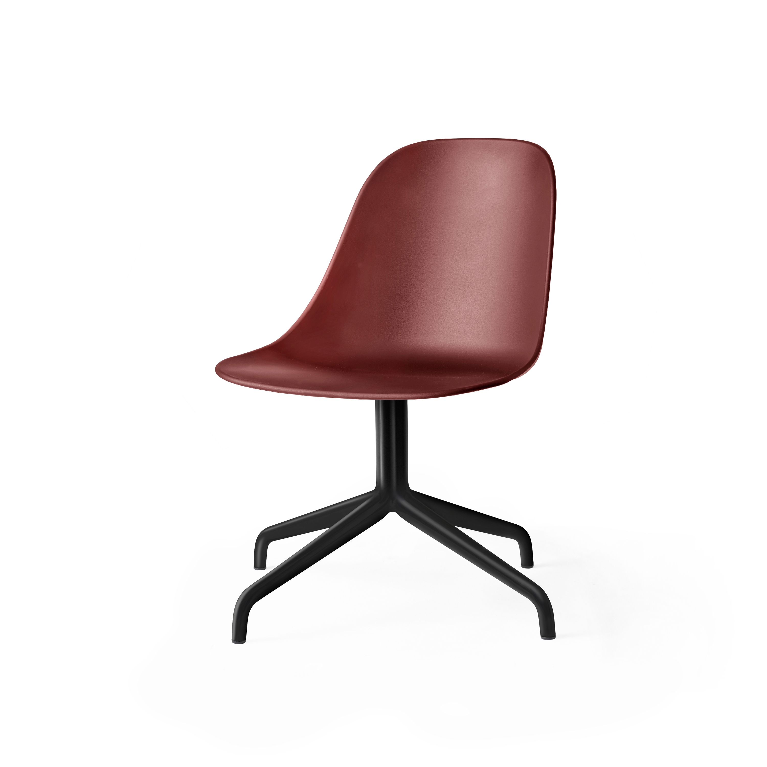 Display product Harbour Side Dining Chair, Star Base W.Swivel W. Return | Black Aluminium, Burned Red Plastic from manufacturer Audo Copenhagen
