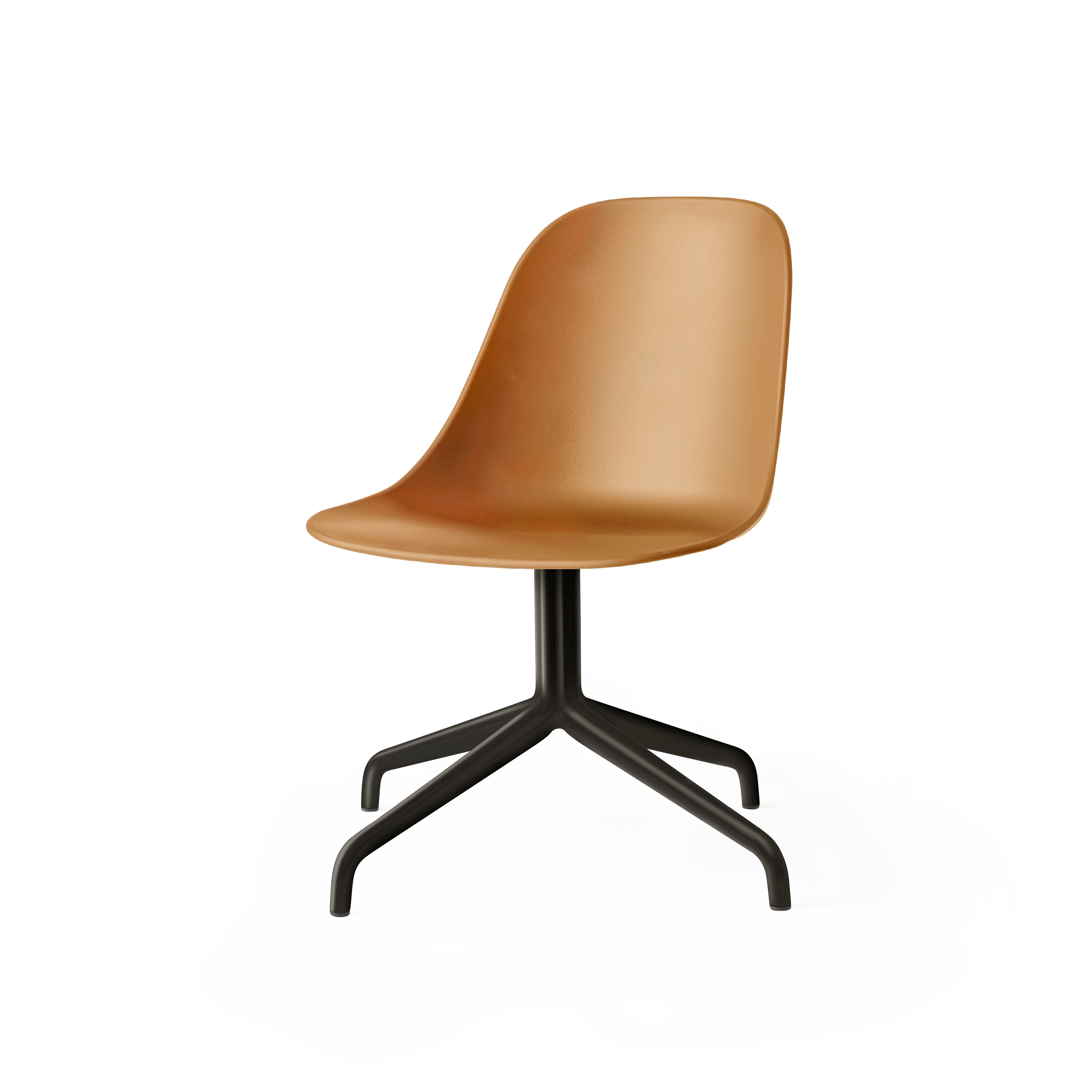Harbour Side Dining Chair, Star Base W.Swivel W. Return | Black Aluminium, Khaki Plastic
