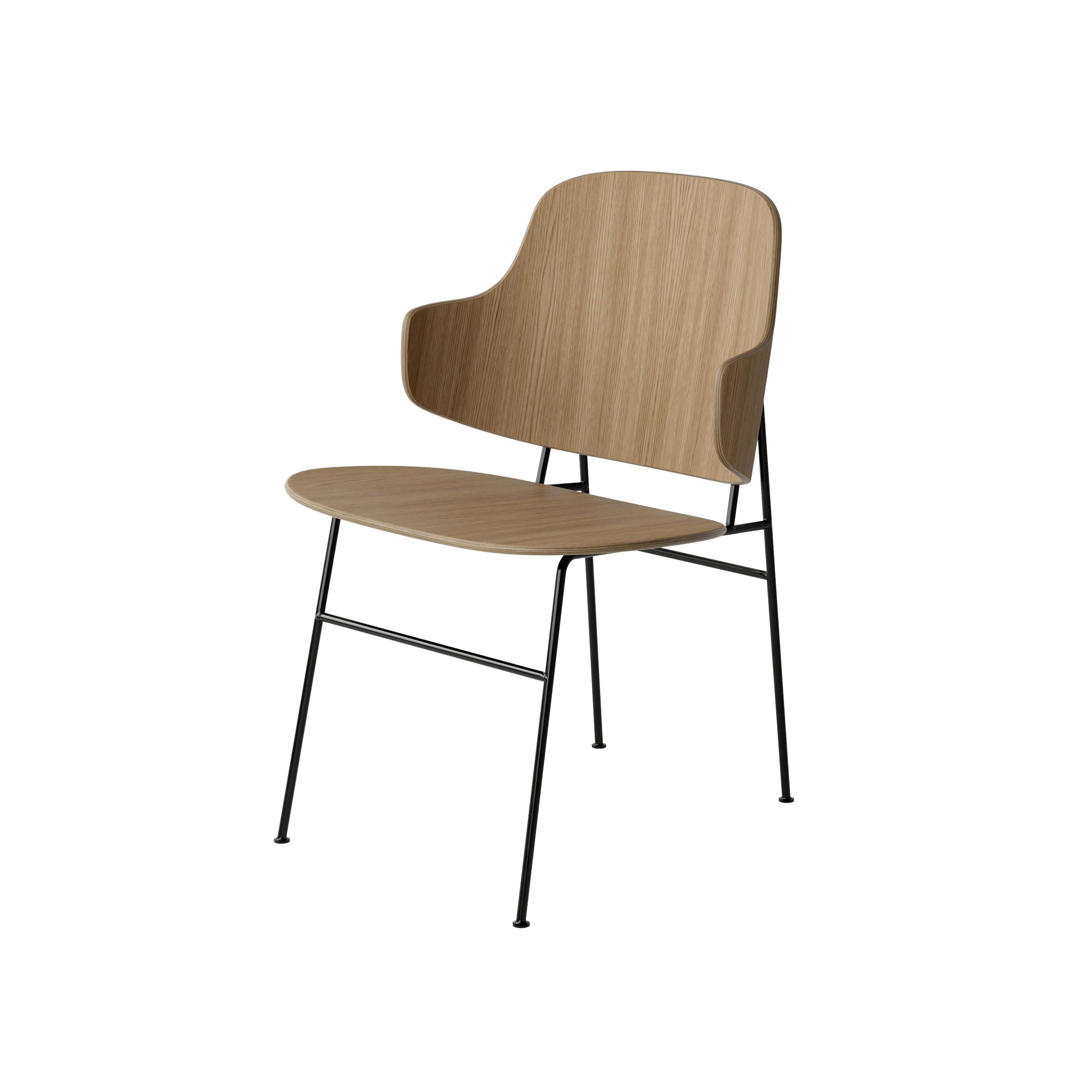 Mostra il prodotto The Penguin Dining Chair, Black Steel | Natural Oak del produttore Audo Copenhagen